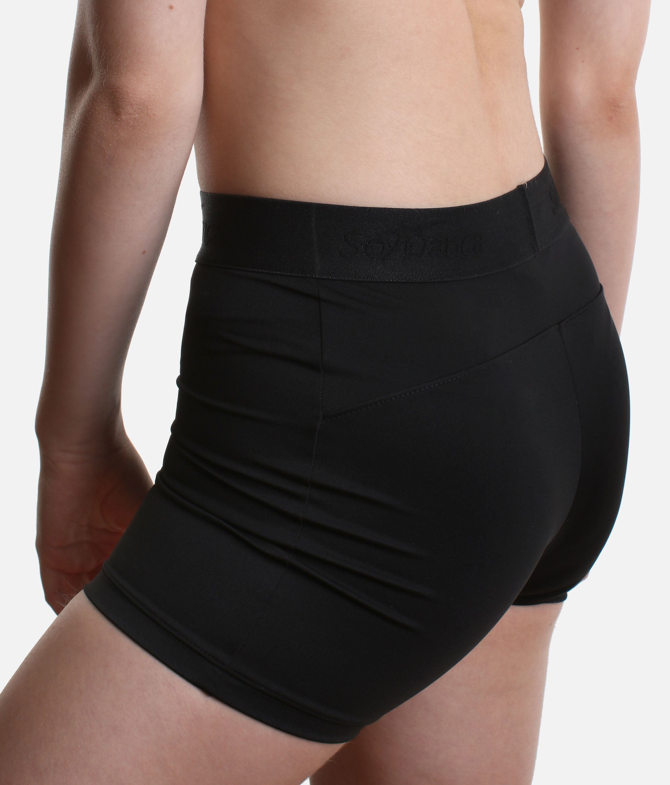 Women’s Microfiber Dance Shorts, Branded Waistband - BY104