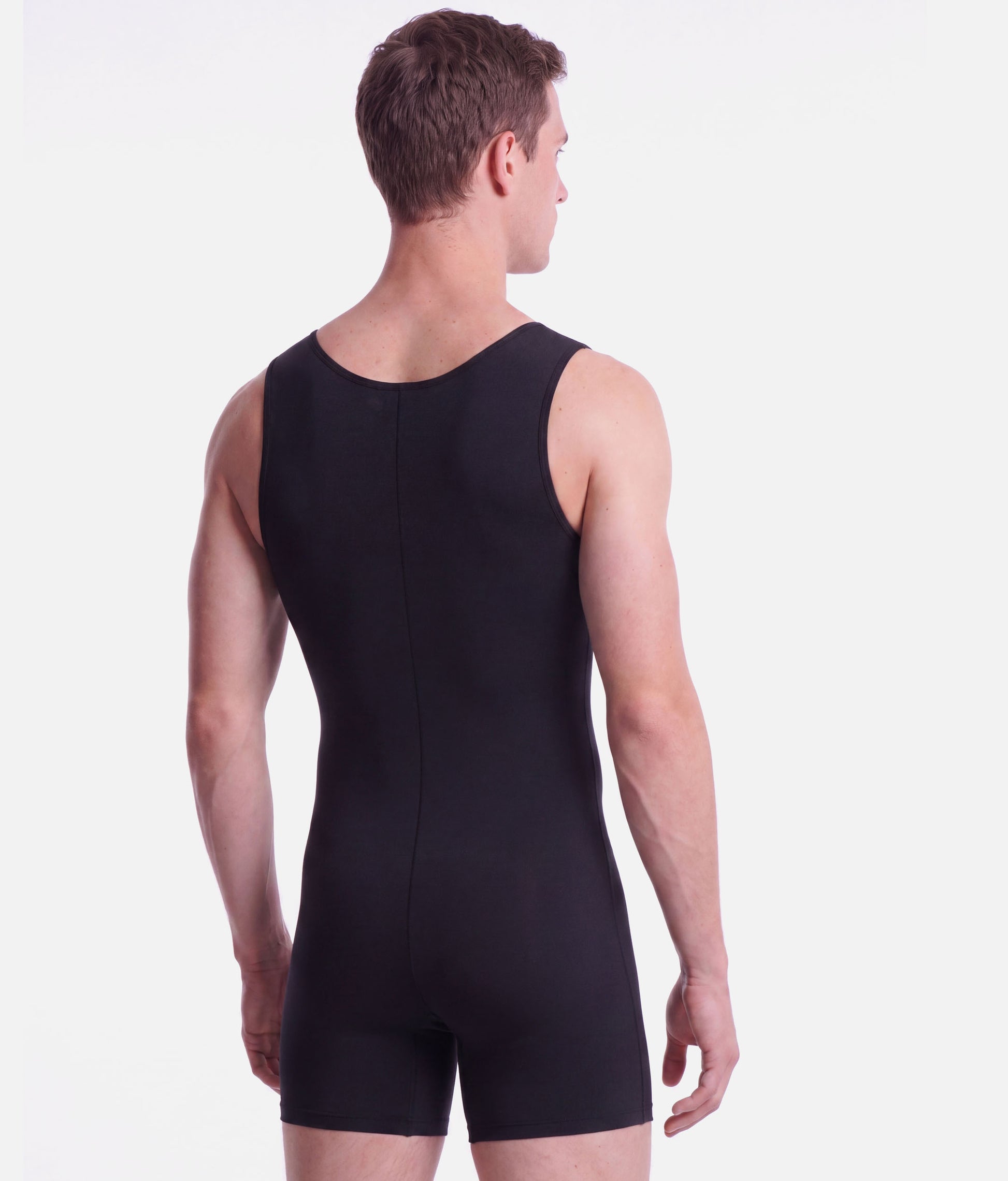Men’s Black Zip-Front Dance Unitard BY39