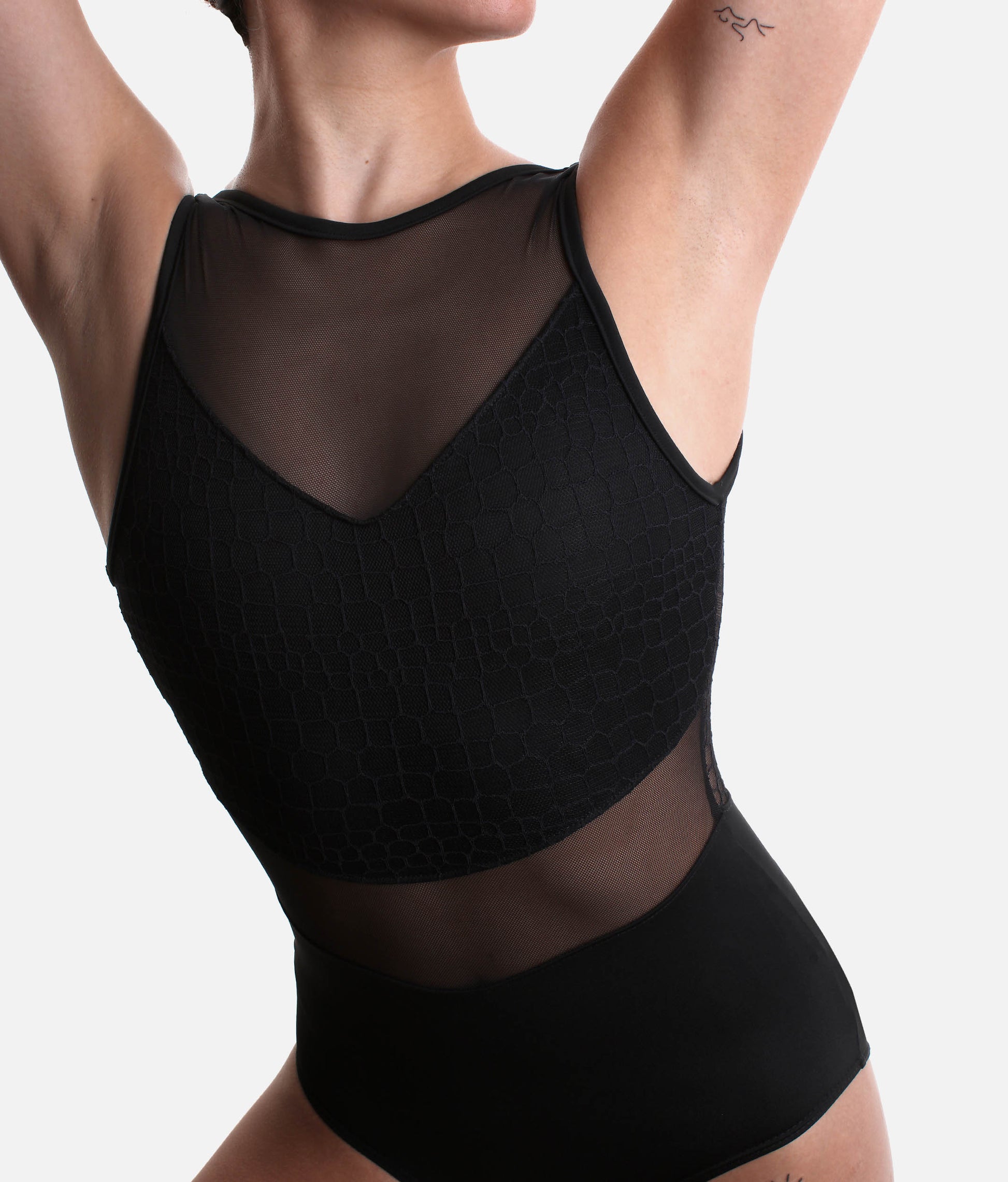 SUELI Professional Dance Leotard with Mesh Inserts Details - BY68