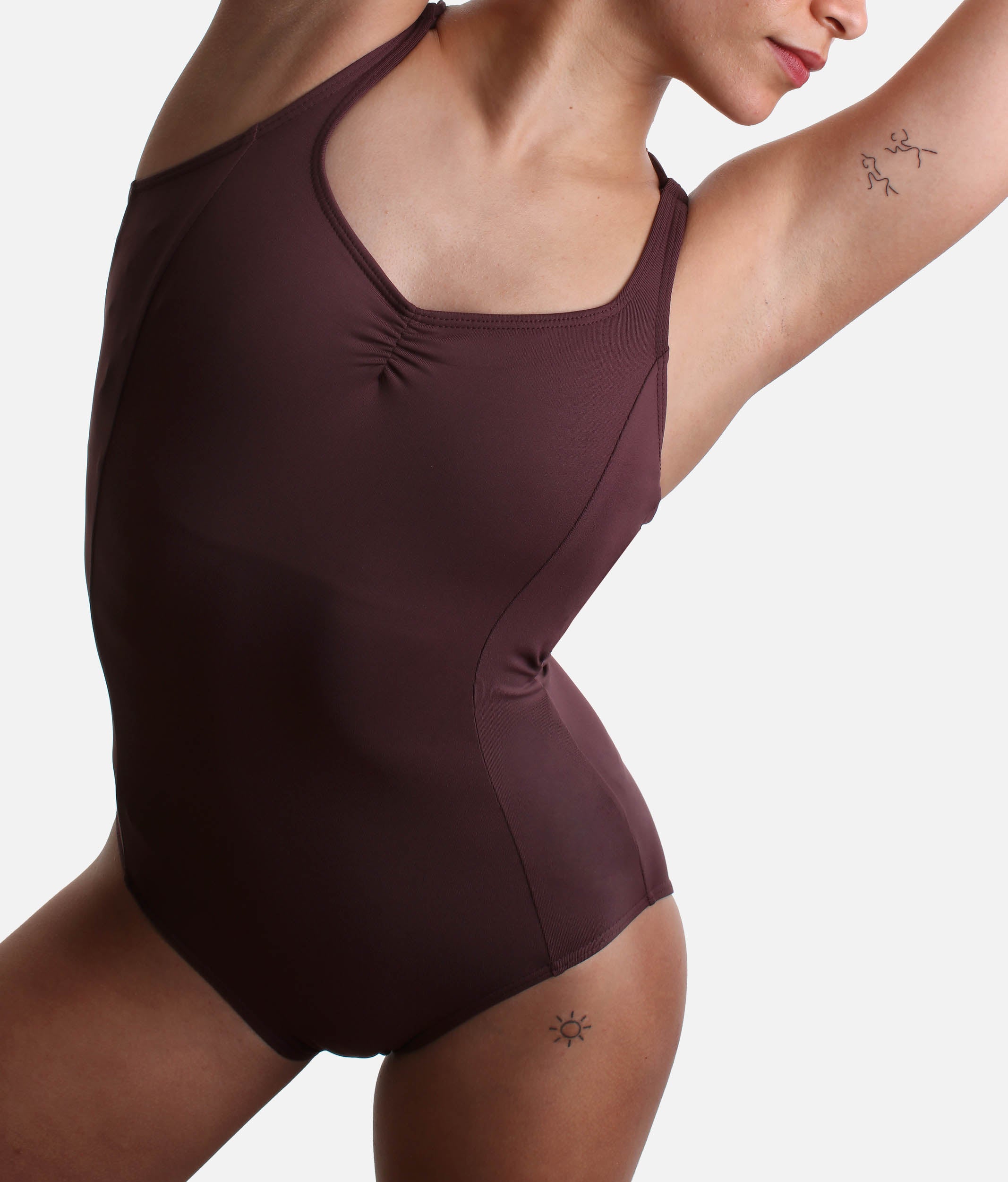 YOHANA Camisole V-Neck Leotard with Open Back Design - BY73