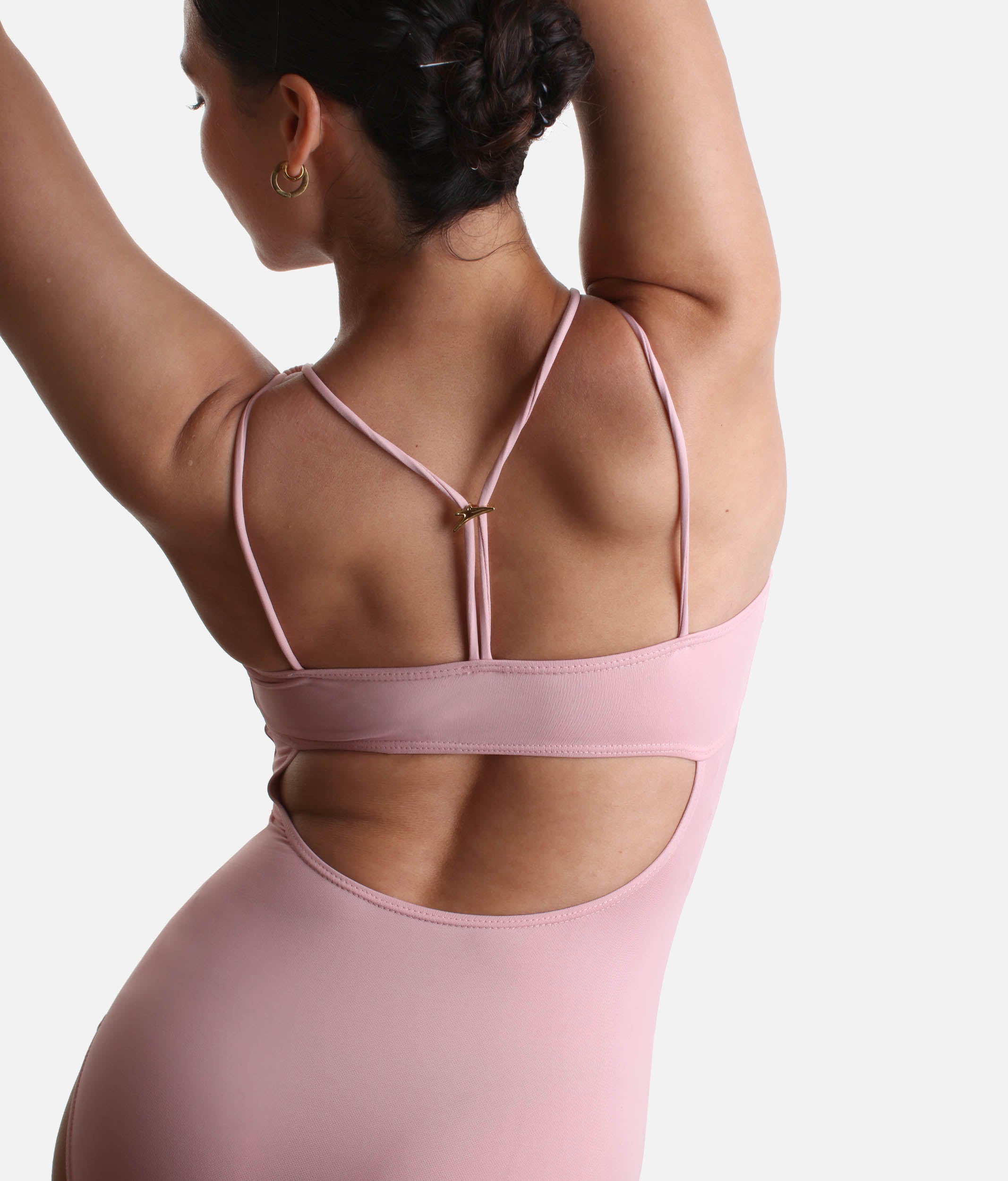 YOHANA Camisole V-Neck Leotard with Open Back Design - BY73