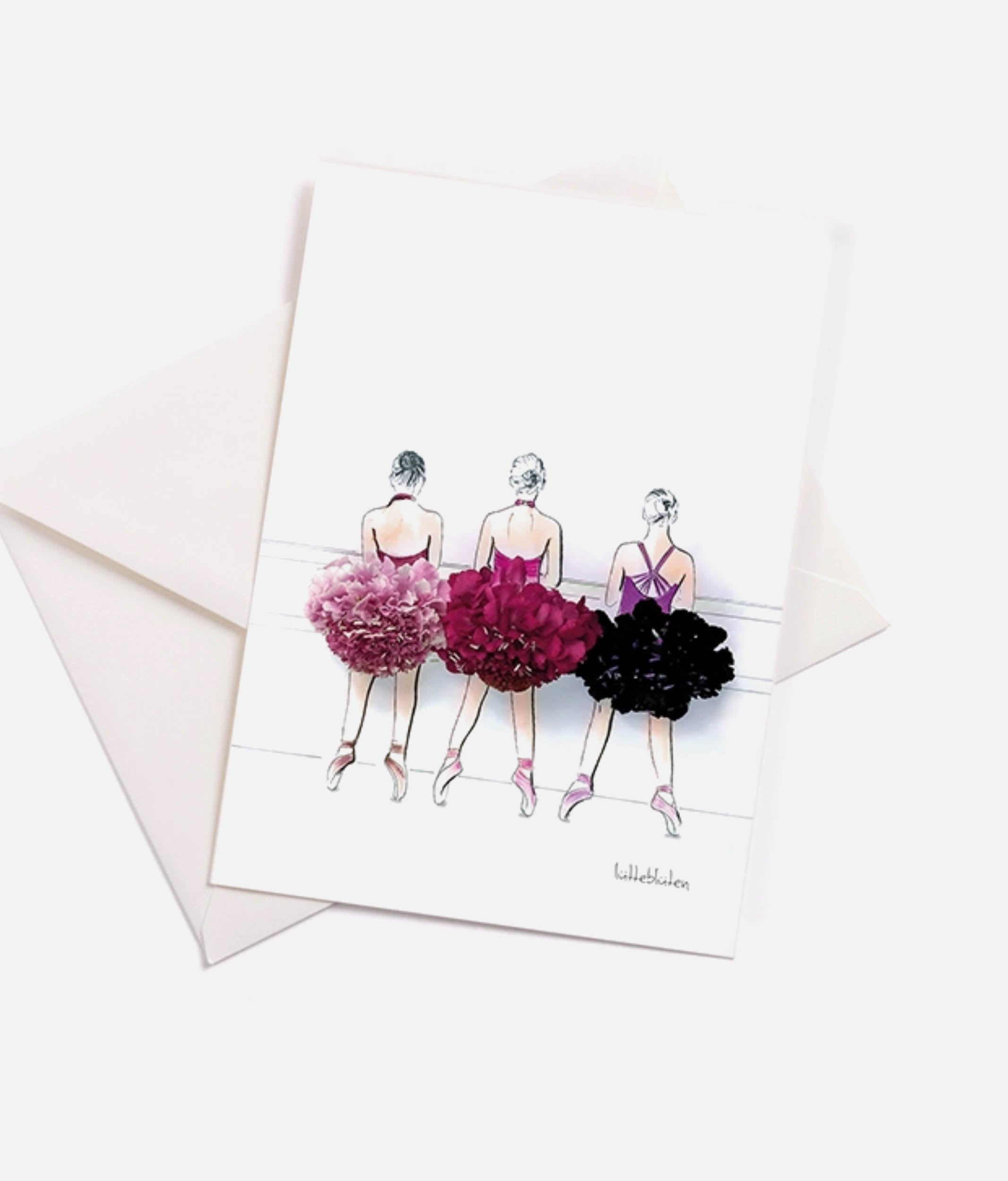 En Pointe Ballerinas Grußkarte - PLIE CARD