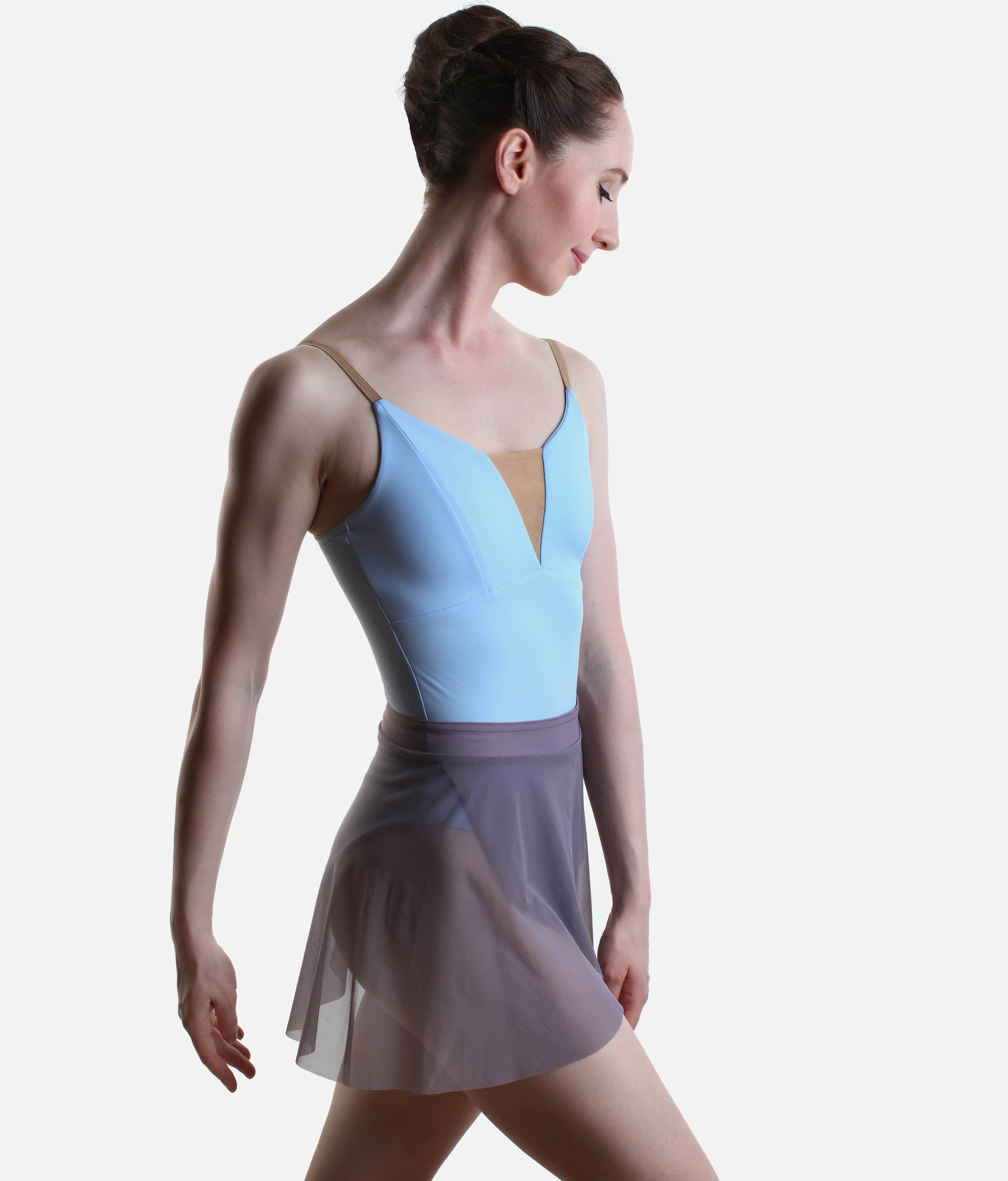 Elegant Pull-On Dance Skirt, Mock Wrap with Soft Waistband - CELINE