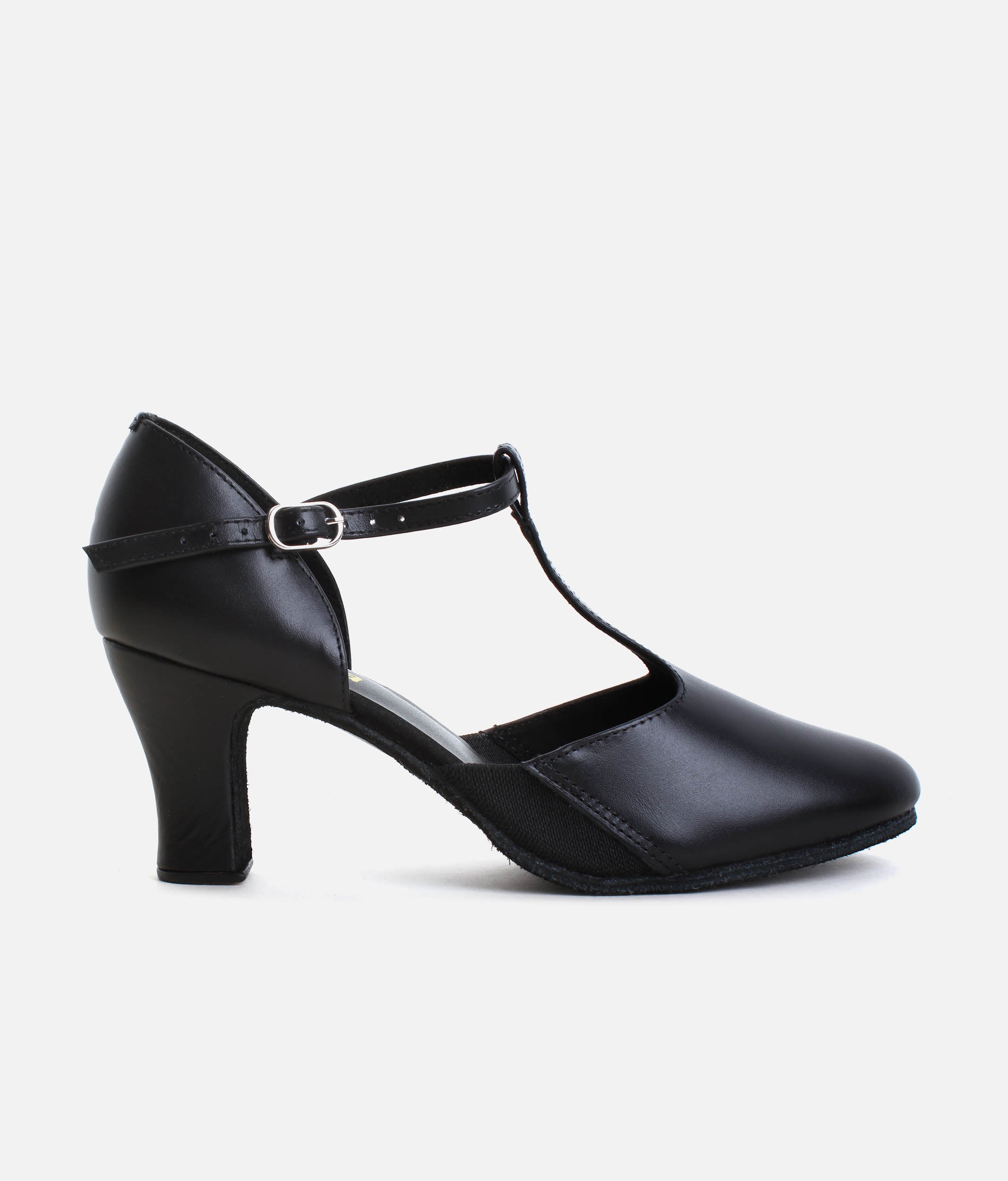 CH57 - T-Strap Character Shoes, 2.5" Heel, Suede Sole & Cushioned Suppor