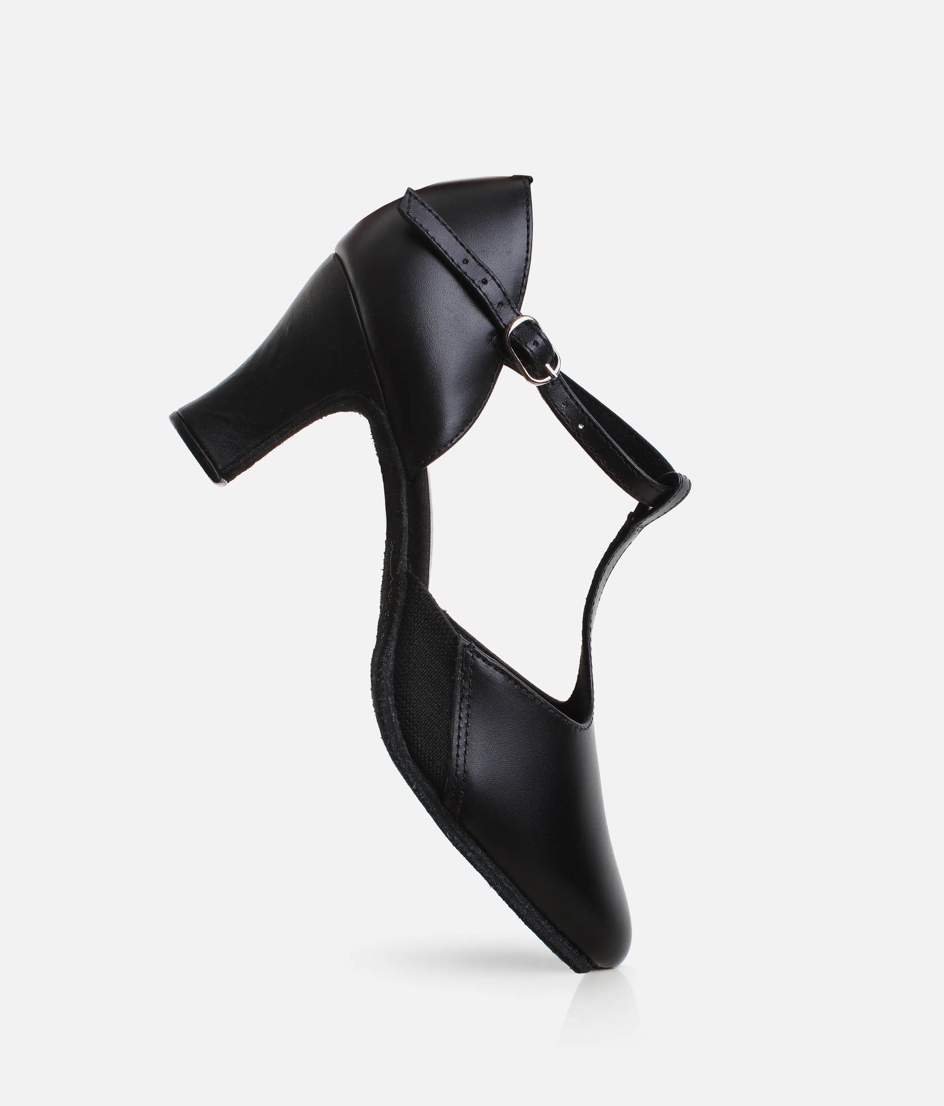 CH57 - T-Strap Character Shoes, 2.5" Heel, Suede Sole & Cushioned Suppor
