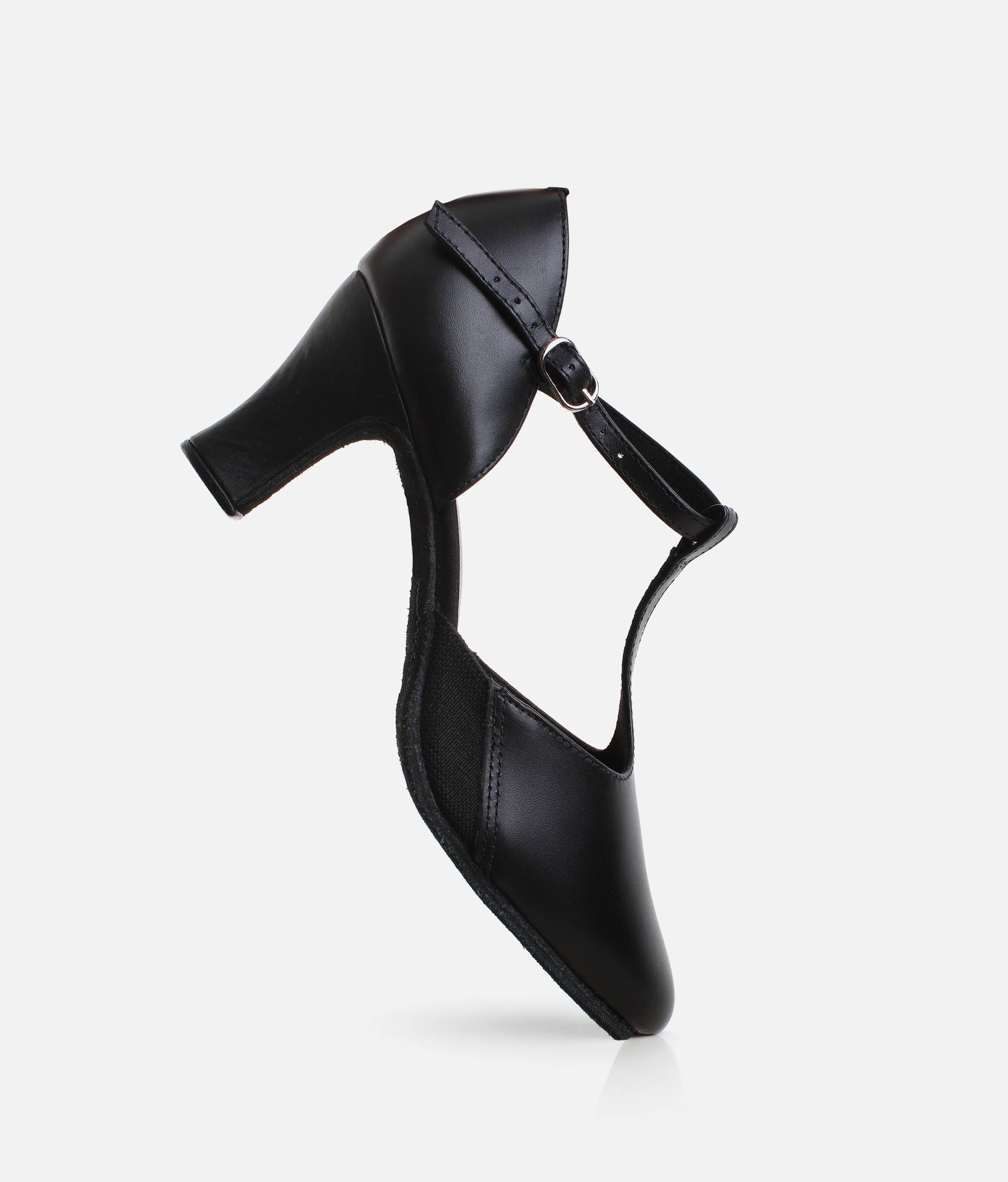 CH57 - T-Strap Character Shoes, 2.5" Heel, Suede Sole & Cushioned Suppor