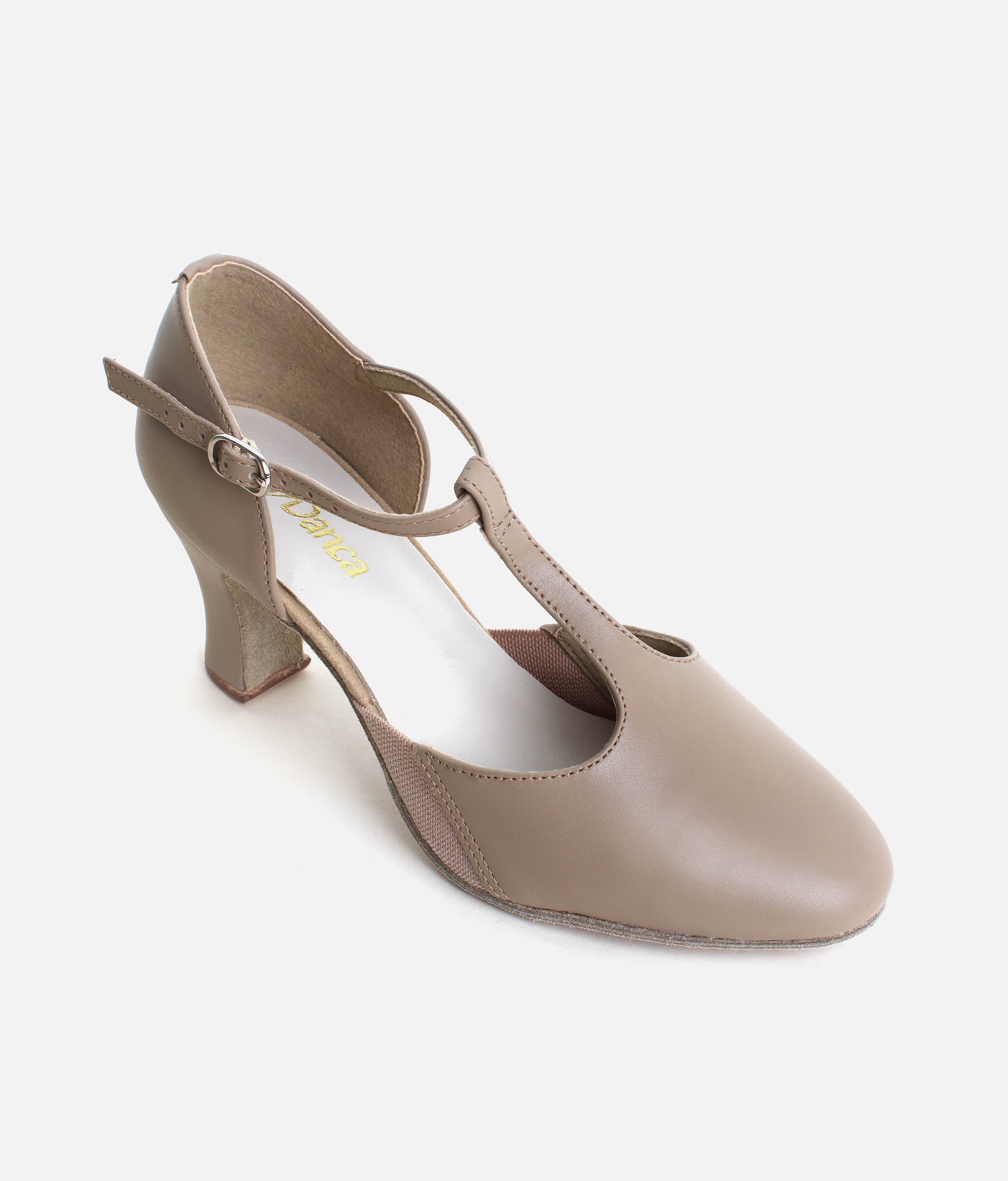 CH57 - T-Strap Character Shoes, 2.5" Heel, Suede Sole & Cushioned Suppor
