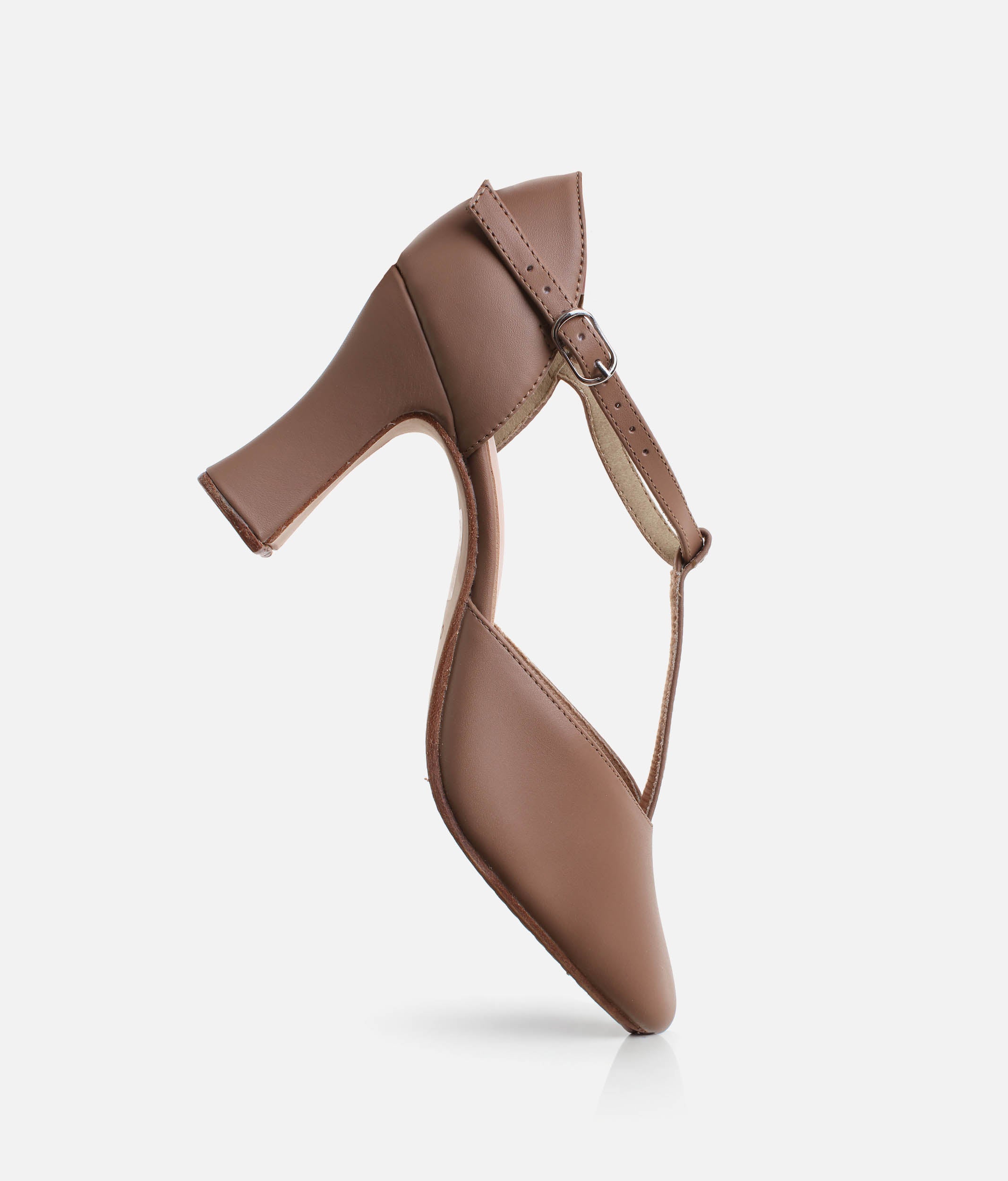 CH98 - High Heel T-Strap Character Dance Shoes, Premium Leather Upper