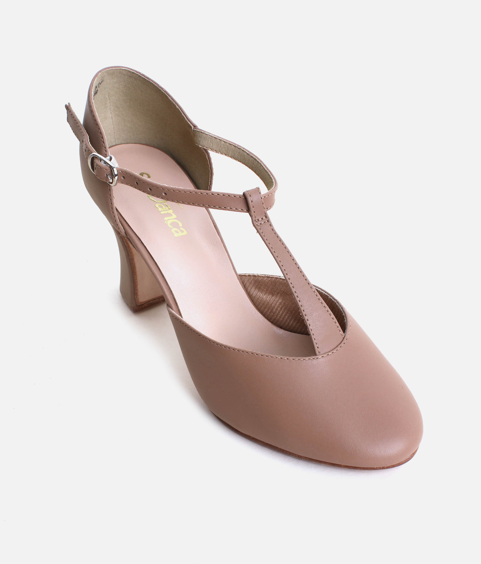 CH98 - High Heel T-Strap Character Dance Shoes, Premium Leather Upper
