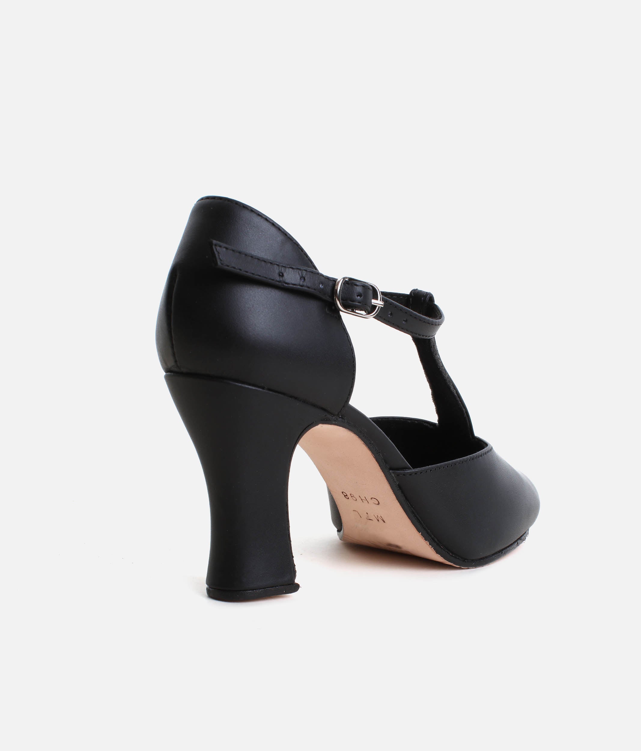 CH98 - High Heel T-Strap Character Dance Shoes, Premium Leather Upper