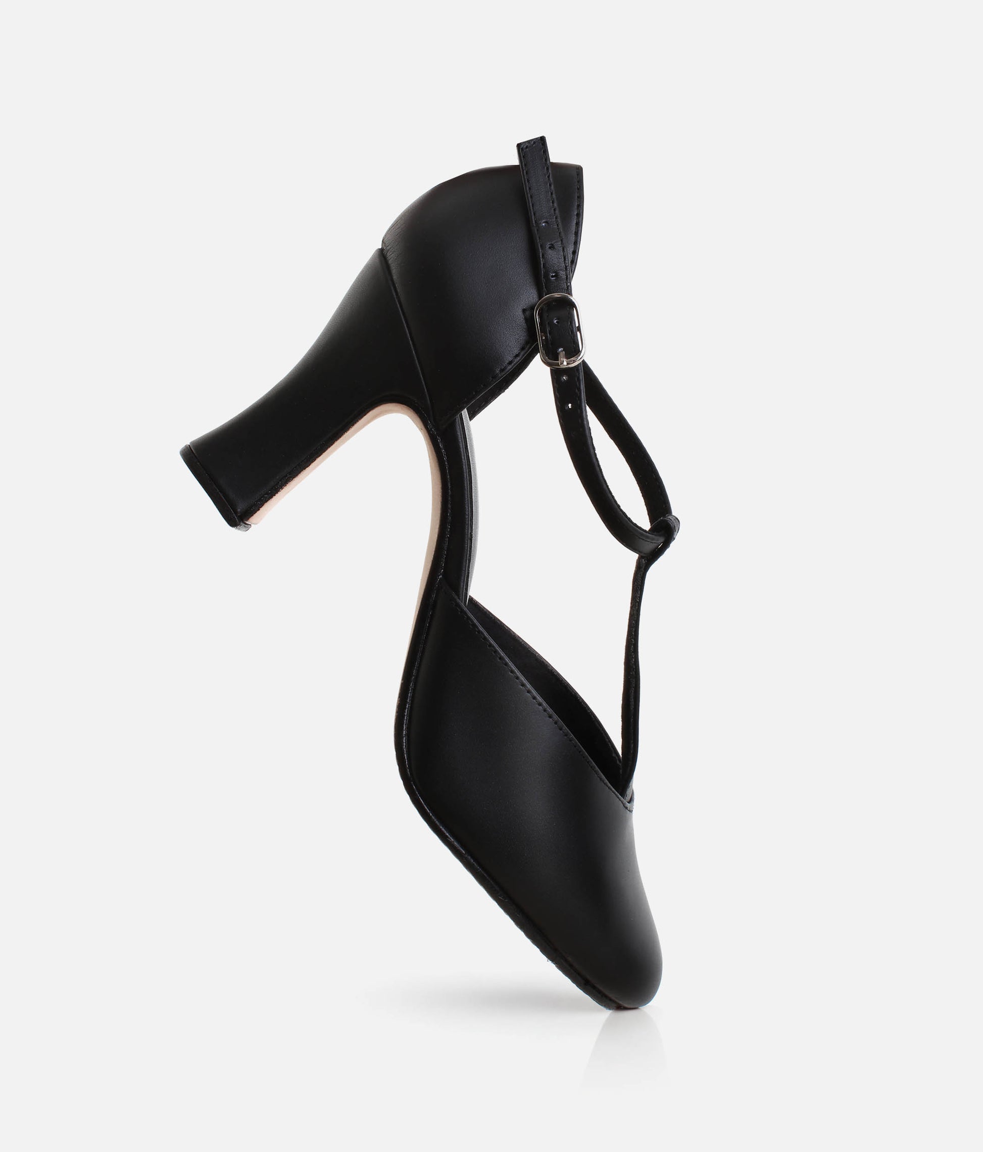 CH98 - High Heel T-Strap Character Dance Shoes, Premium Leather Upper