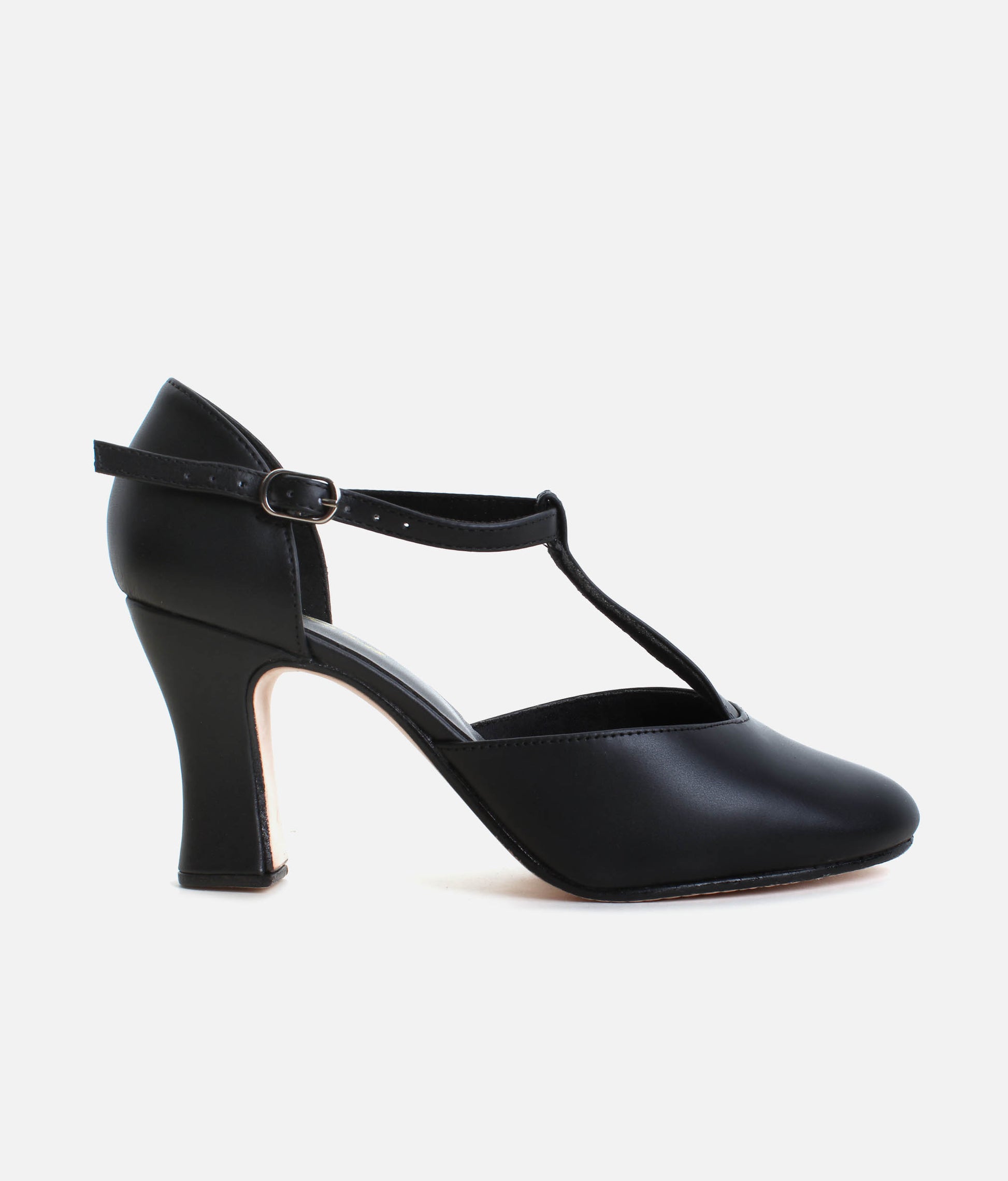 CH98 - High Heel T-Strap Character Dance Shoes, Premium Leather Upper