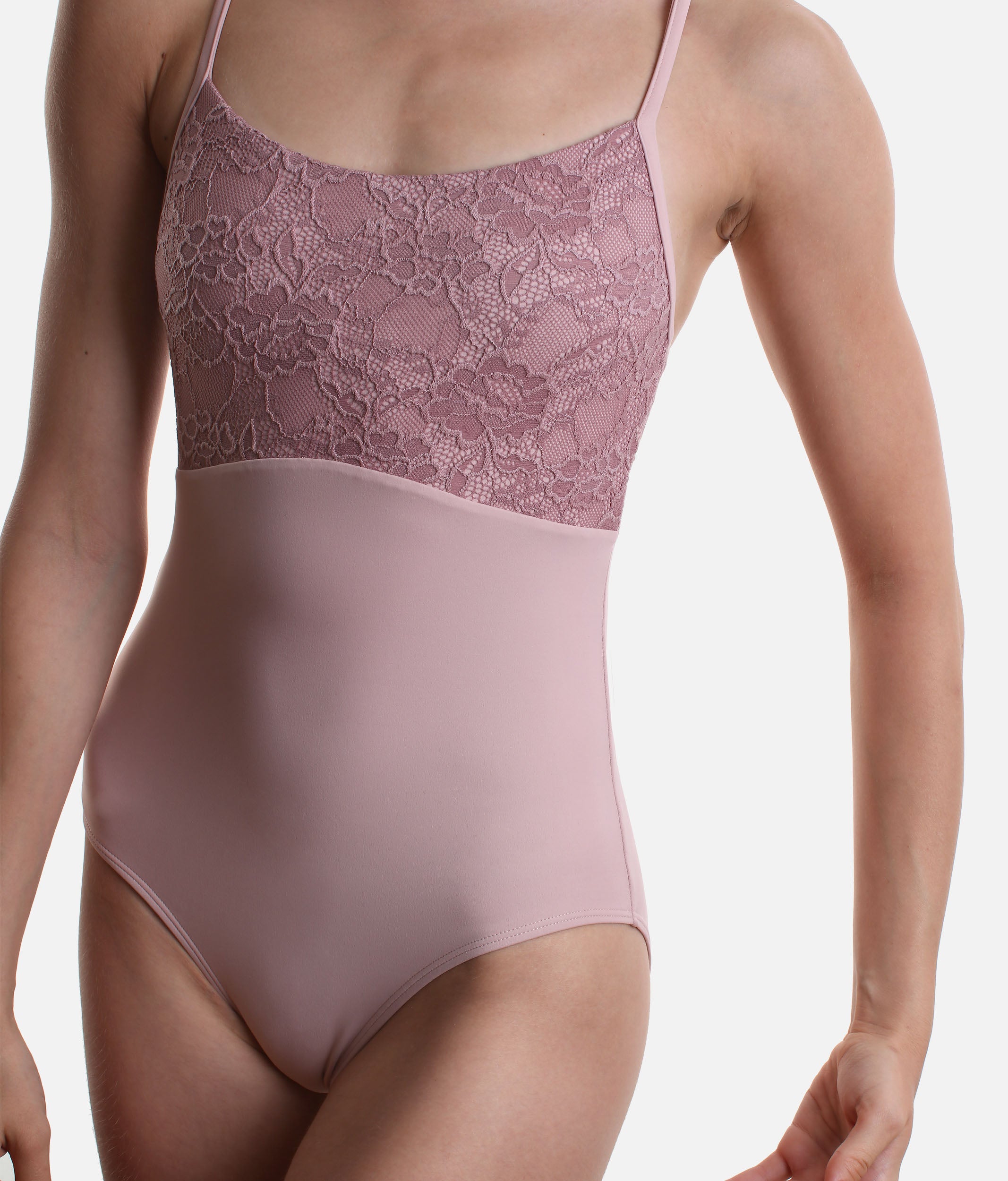 CHLOE ROSE Lace Ballet Leotard, Adjustable Strap Camisole