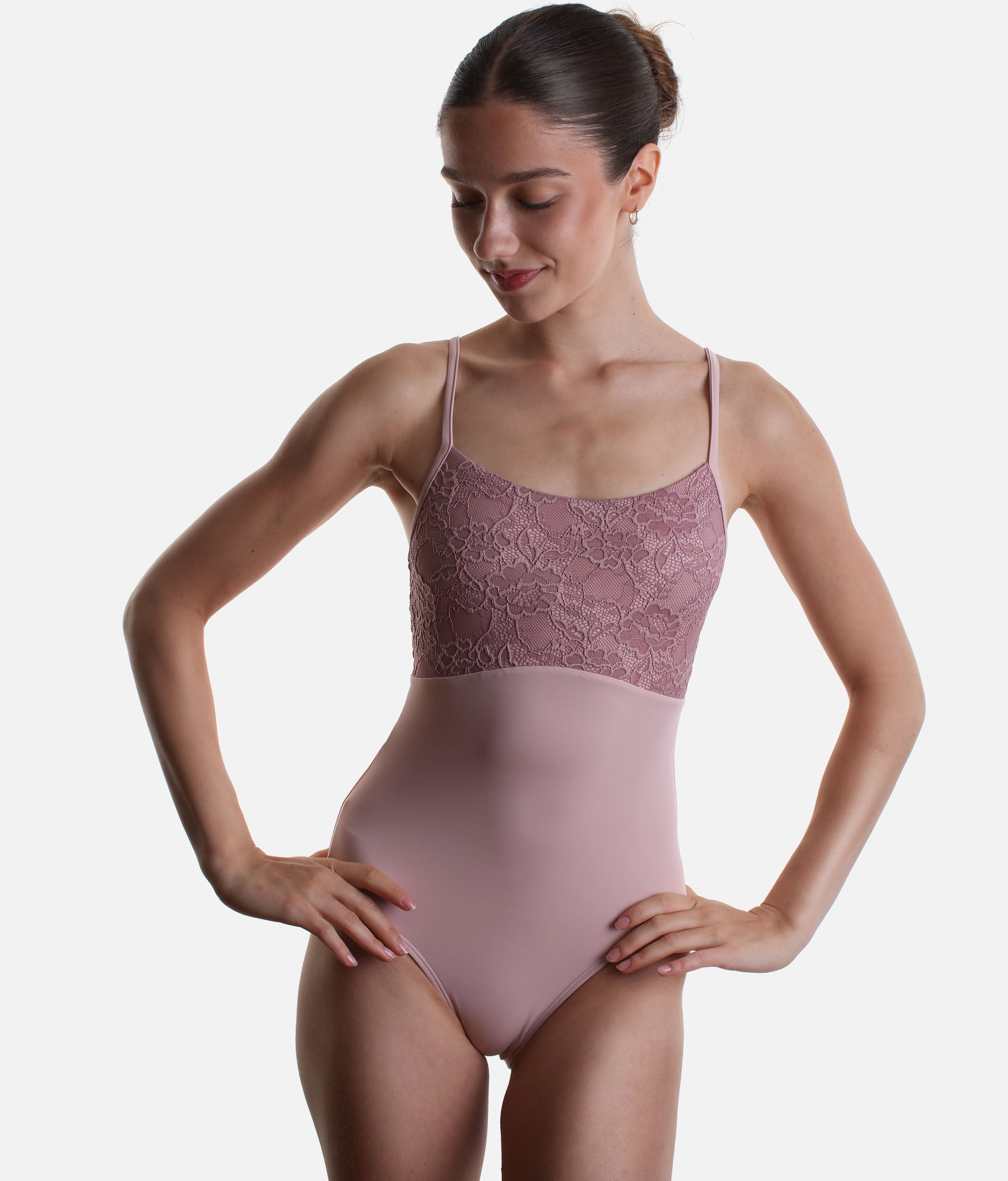 CHLOE ROSE Lace Ballet Leotard, Adjustable Strap Camisole
