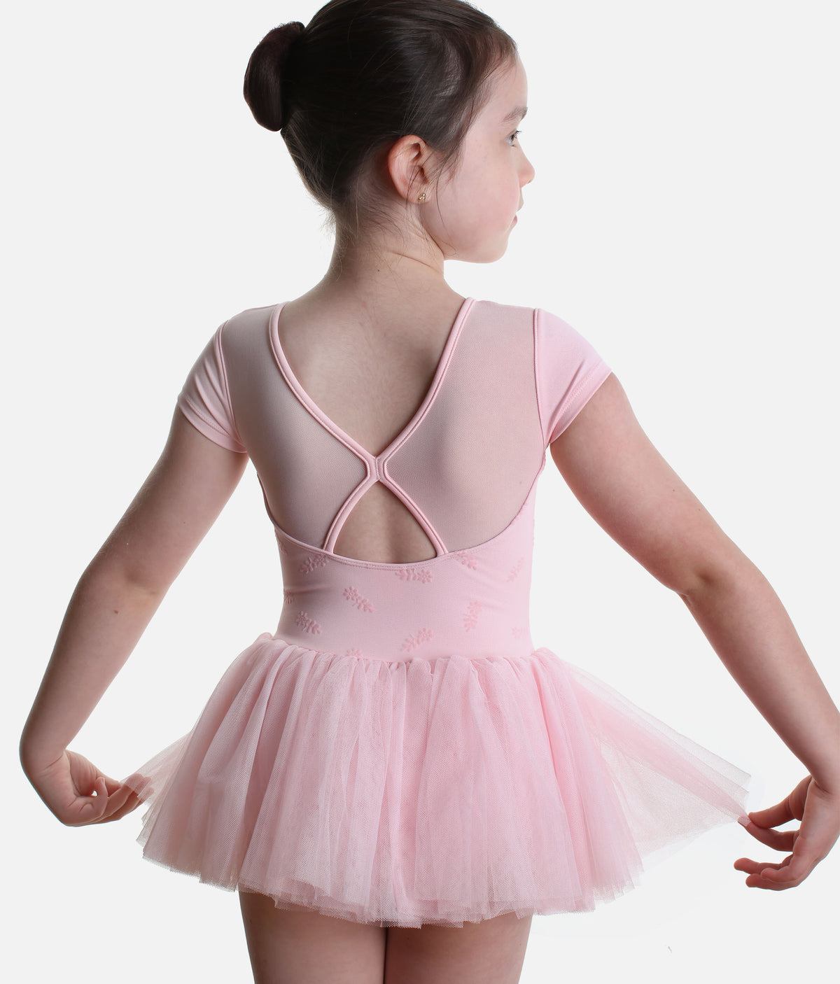 Girls Nora Floral Cap Sleeve Tutu Dress in Candy Pink - CL20012