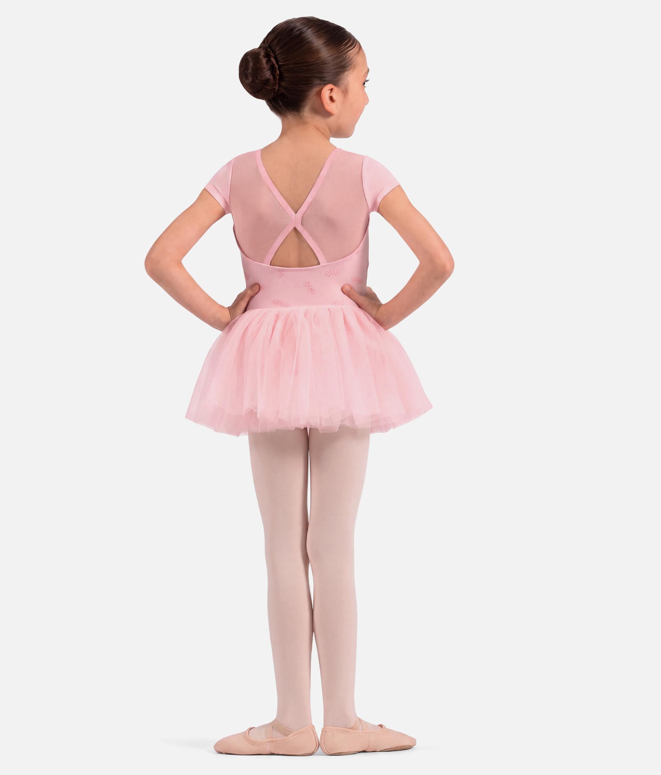 Girls Nora Floral Cap Sleeve Tutu Dress in Candy Pink - CL20012