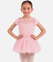 Girls Nora Floral Cap Sleeve Tutu Dress in Candy Pink - CL20012