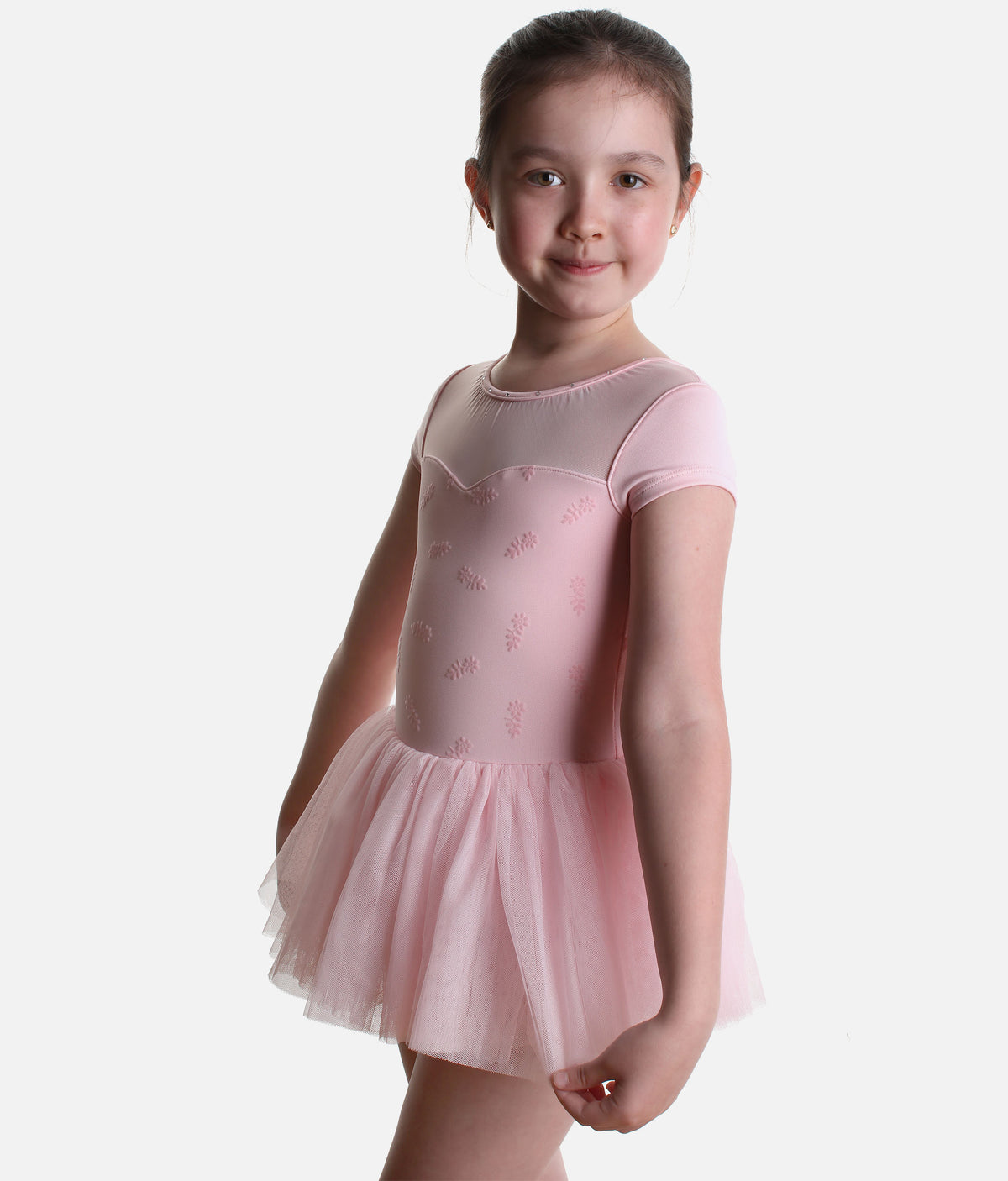 Girls Nora Floral Cap Sleeve Tutu Dress in Candy Pink - CL20012