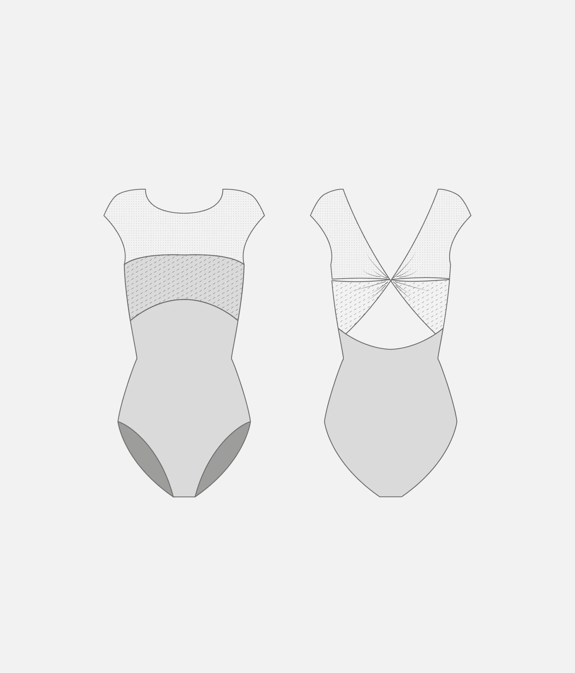 Women's Ballet Leotard with Mesh Cup Sleeves - CONCORDIA CL Vesuvio