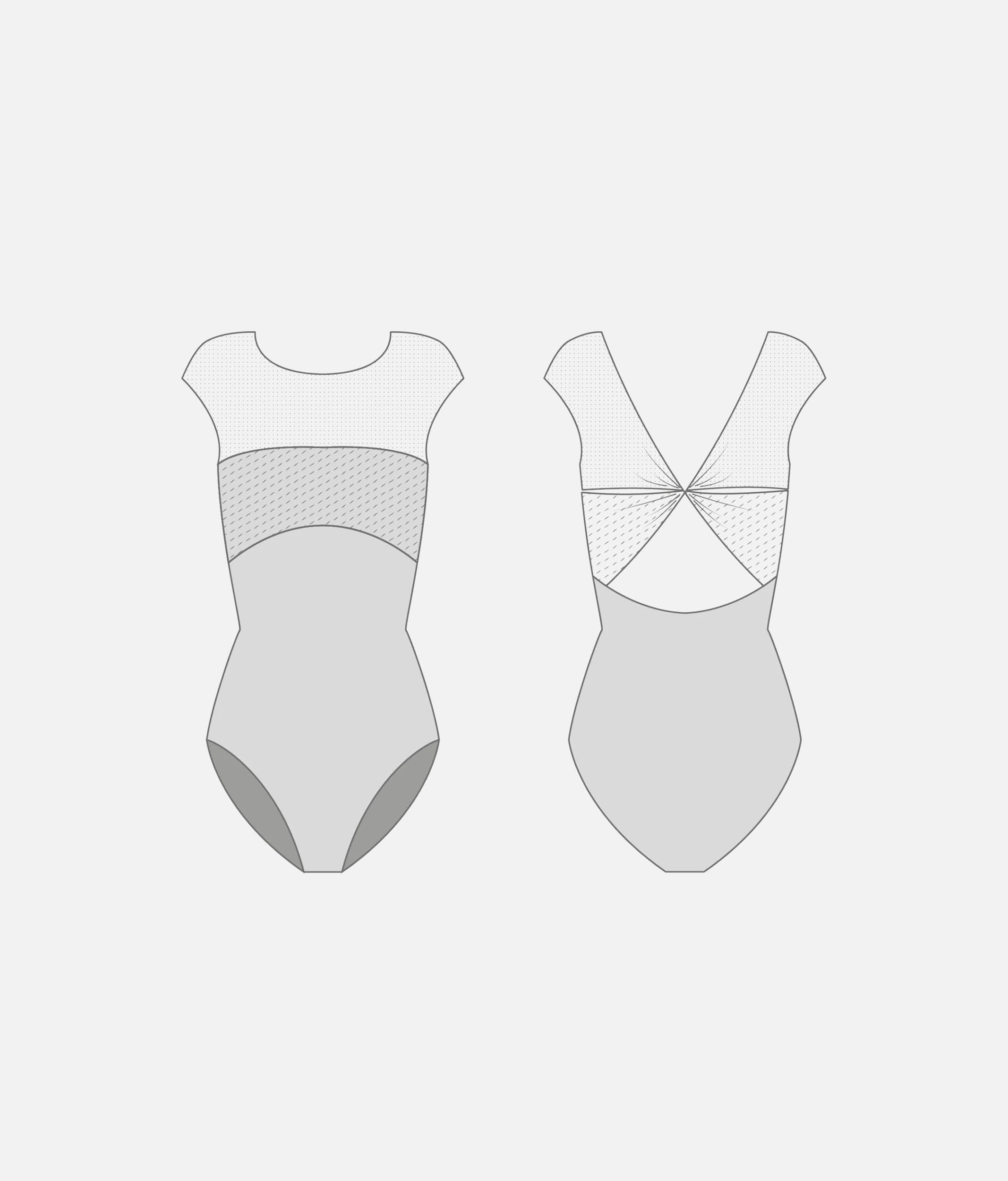 Women's Ballet Leotard with Mesh Cup Sleeves - CONCORDIA CL Vesuvio