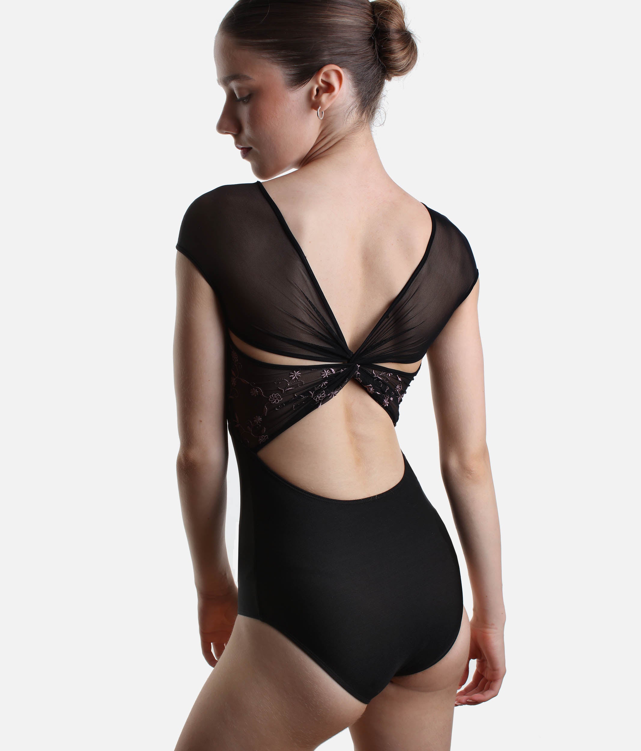 Luxury Italian Ballet Leotard with Signature Twisted Back - CONCORDIA CL Nero