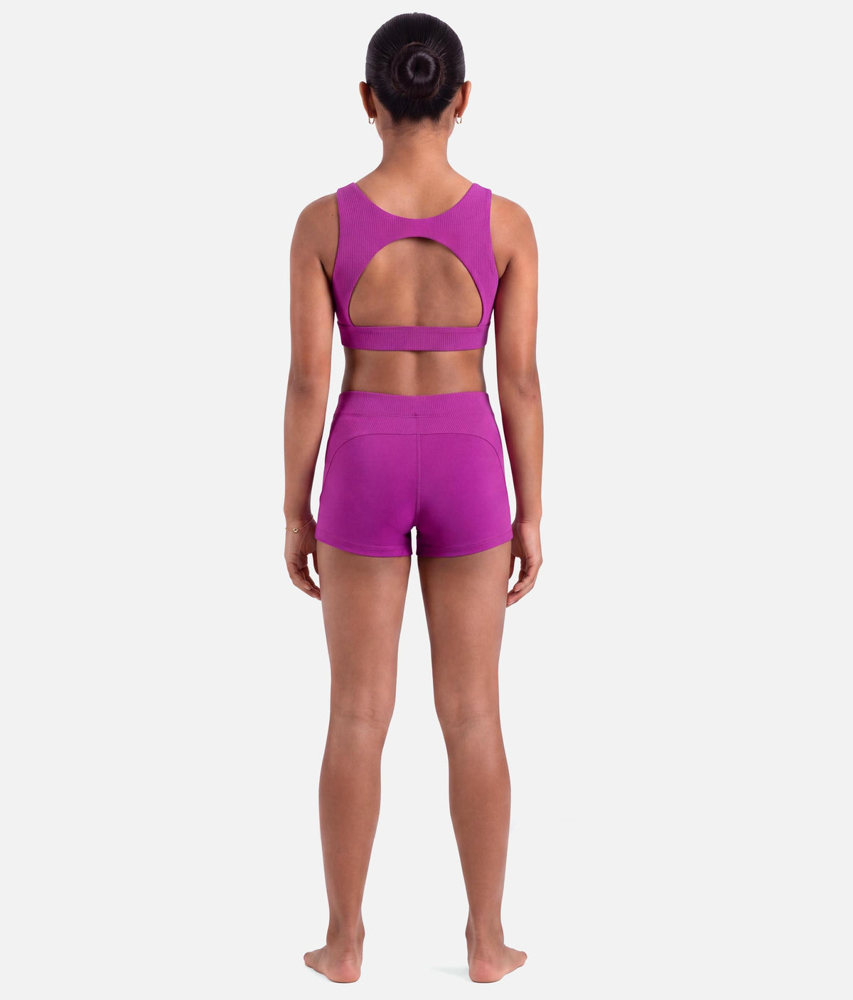 Girls Grace High-Waisted Dance Shorts in Orchid - CR90016