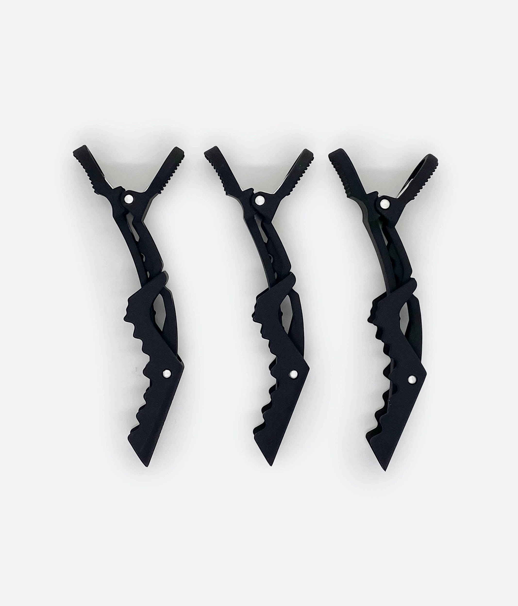 Black No-Slip Crocodile Clips, 3pc Styling and Sectioning Set
