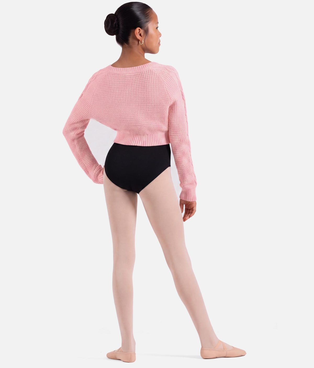 Girls Zoey Cable Knit Dance Sweater in Candy Pink - CZ30045