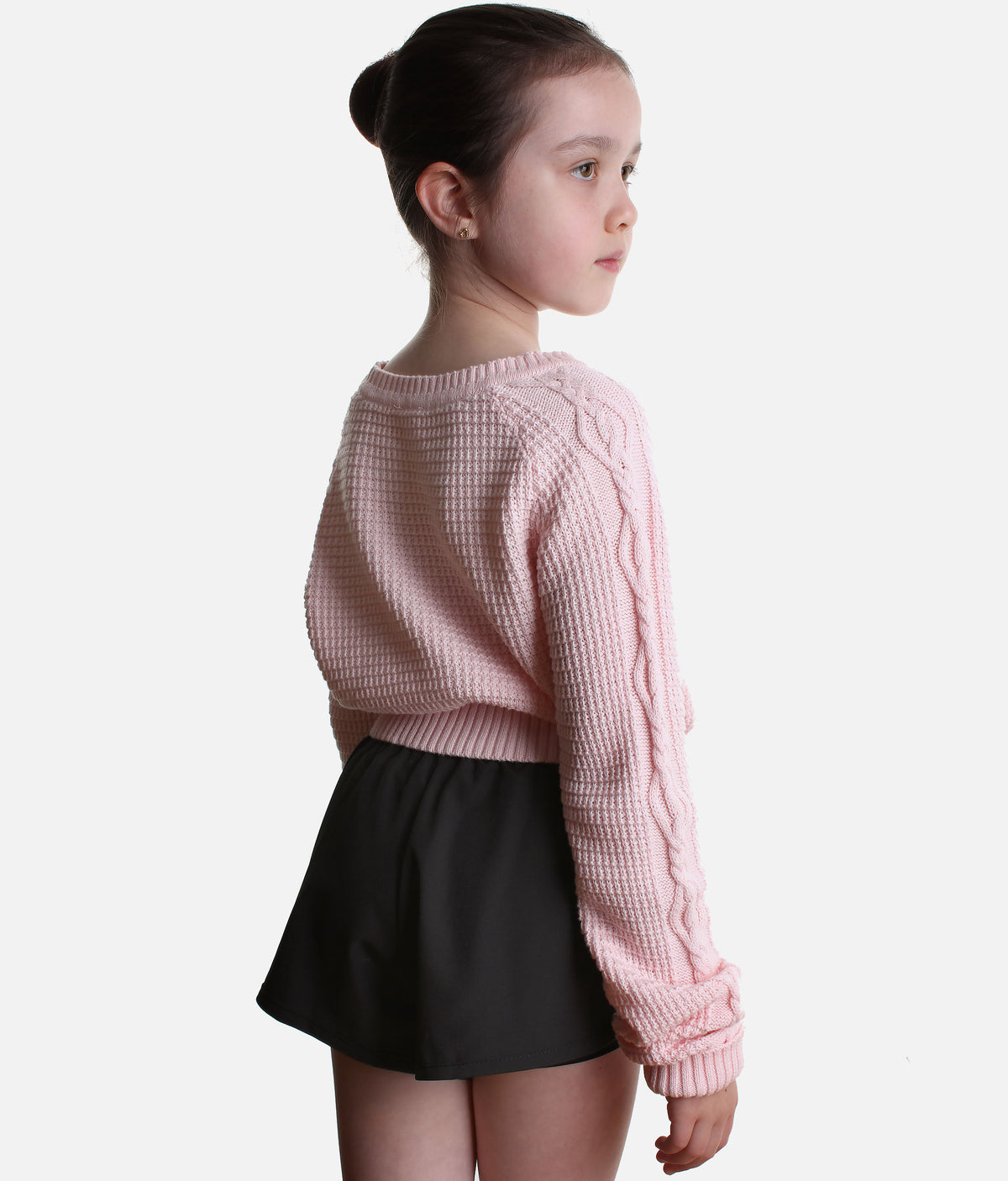 Girls Zoey Cable Knit Dance Sweater in Candy Pink - CZ30045