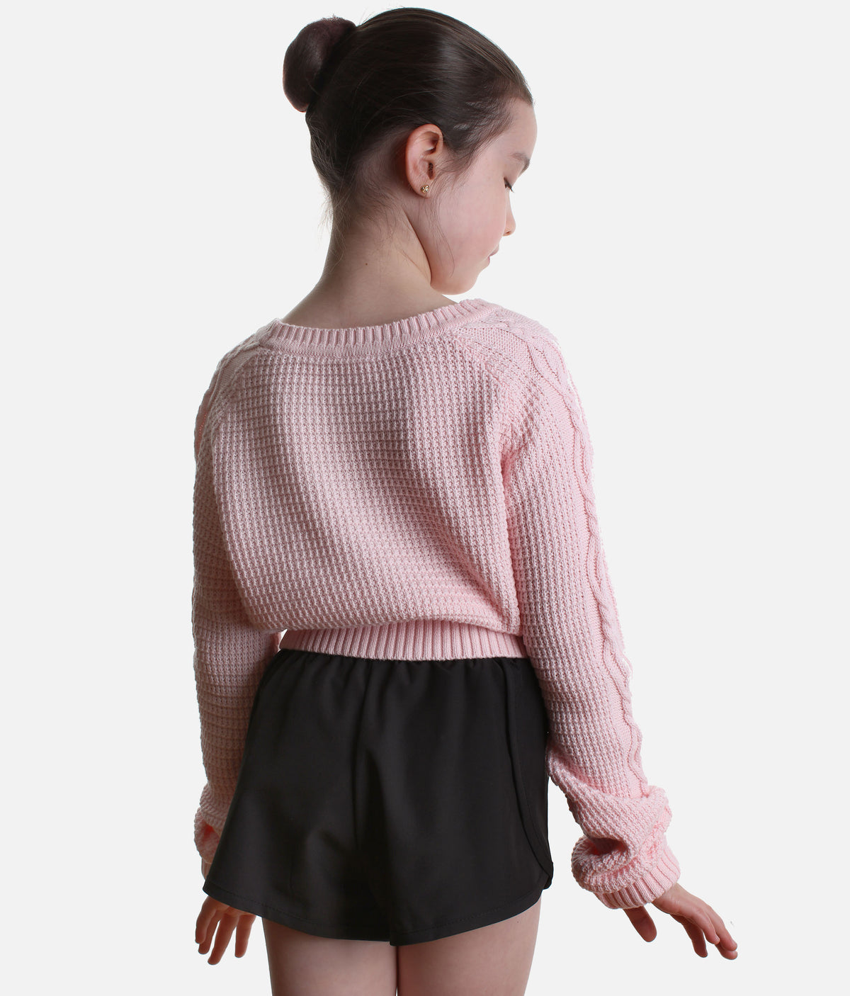 Girls Zoey Cable Knit Dance Sweater in Candy Pink - CZ30045