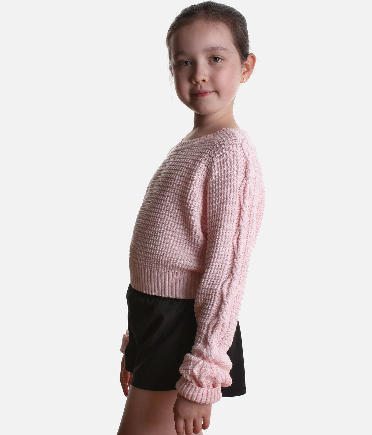 Girls Zoey Cable Knit Dance Sweater in Candy Pink - CZ30045