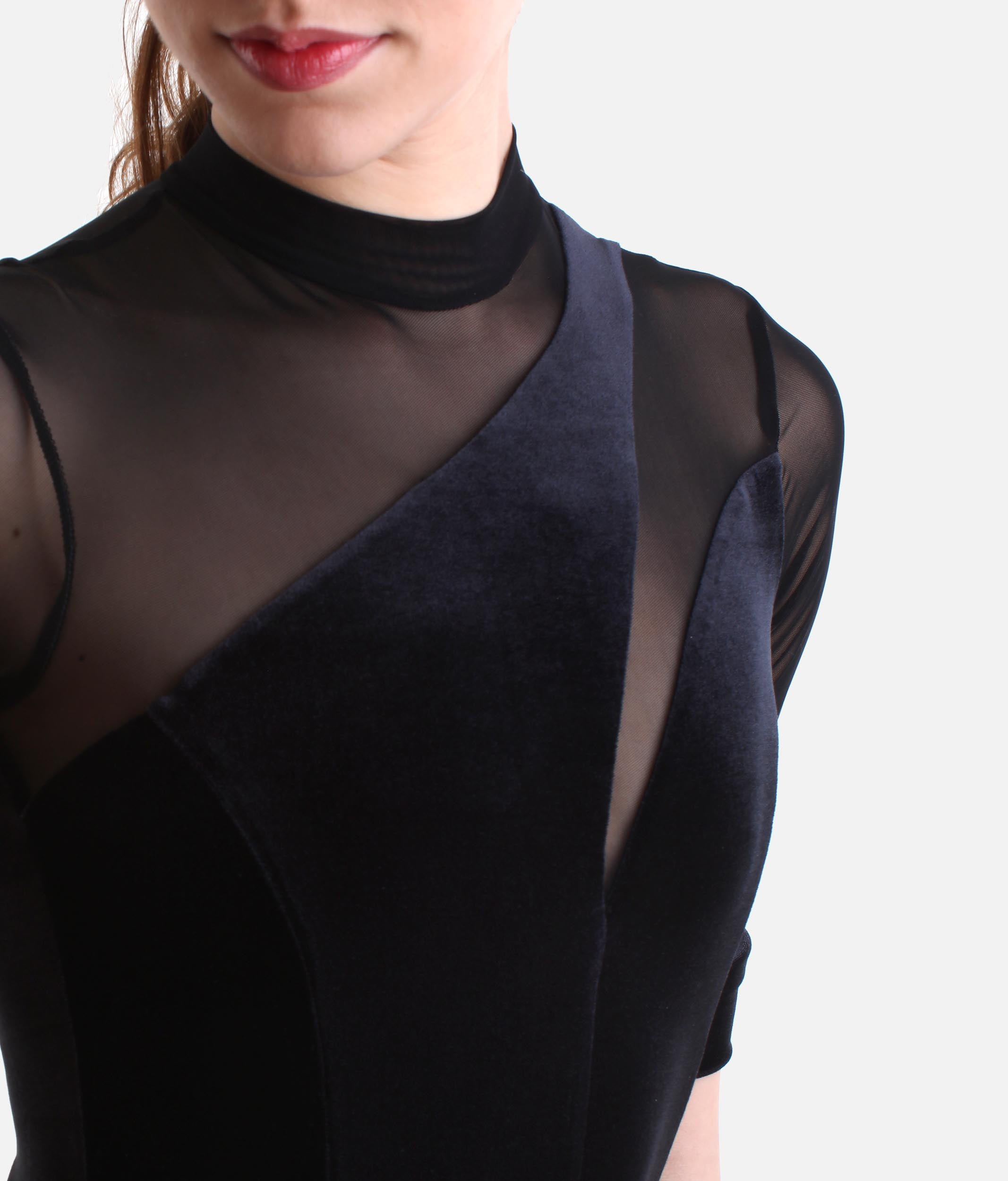 VELVET Half Sleeve Leotard, Premium High Neck Dancewear - DA5116