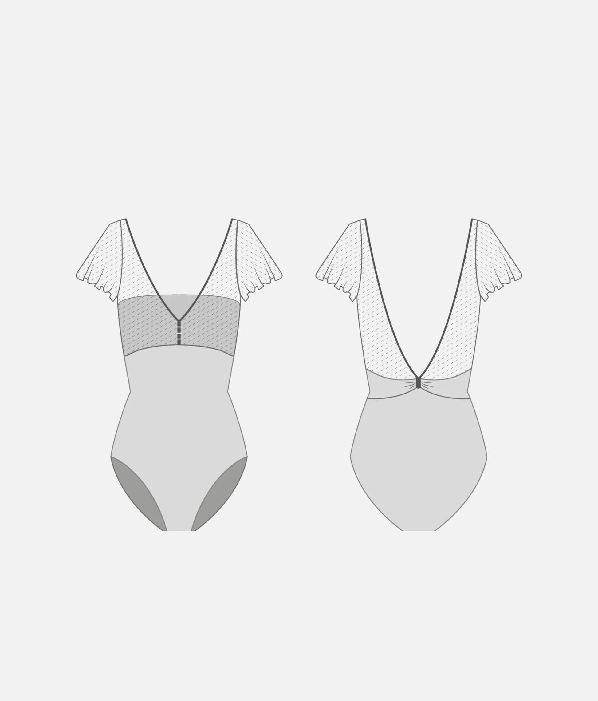 Luxury Embroidered Ballet Leotard, Cap Sleeve - DAFNE GL Charleston