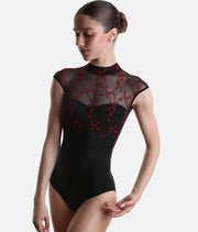 Sophisticated High Neck Ballet Leotard with Keyhole Back - SELENE DI Nero
