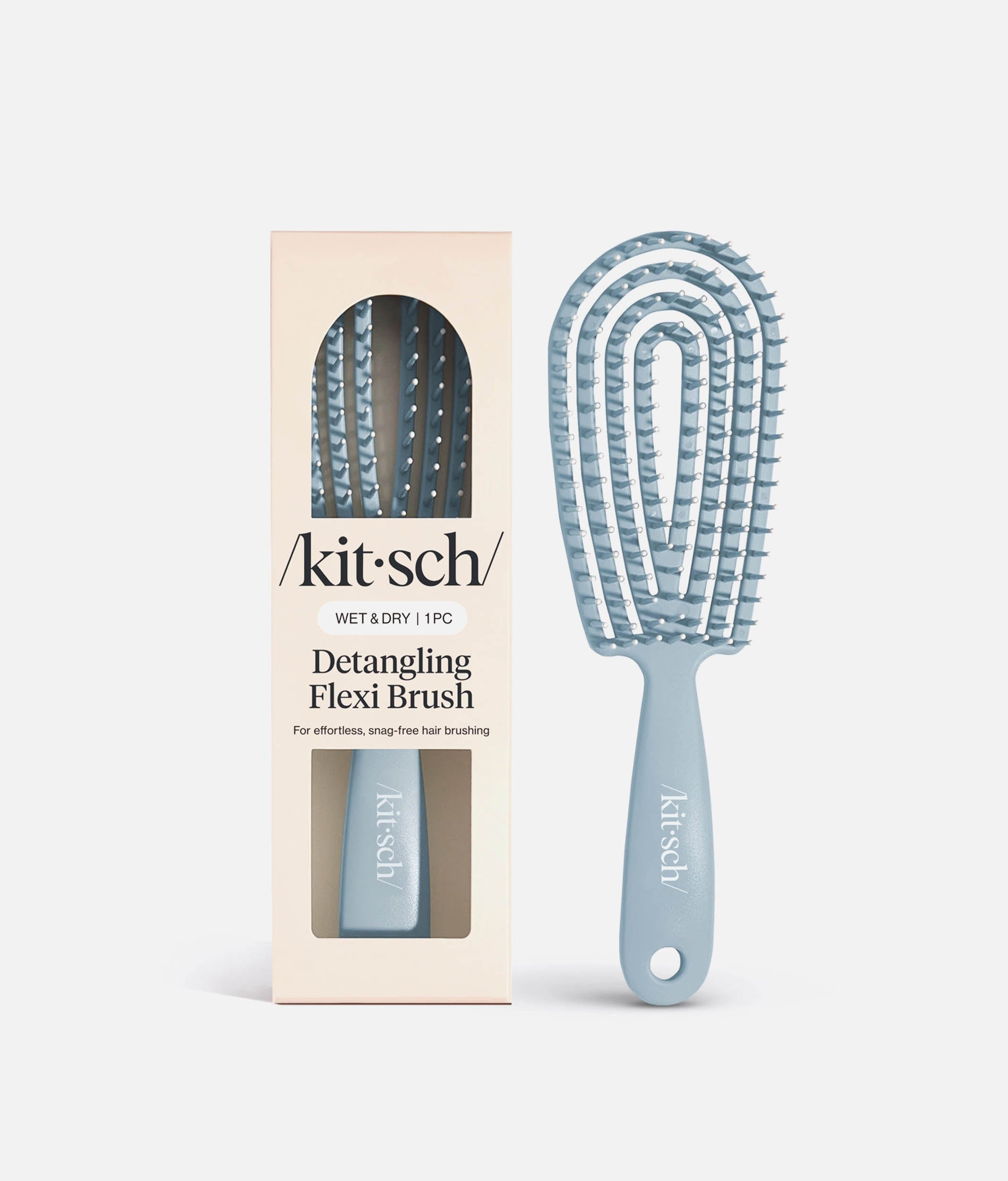 Blue Haze Detangling Flexi Brush, Anti-Pull Hair Brush for Sleek Styling