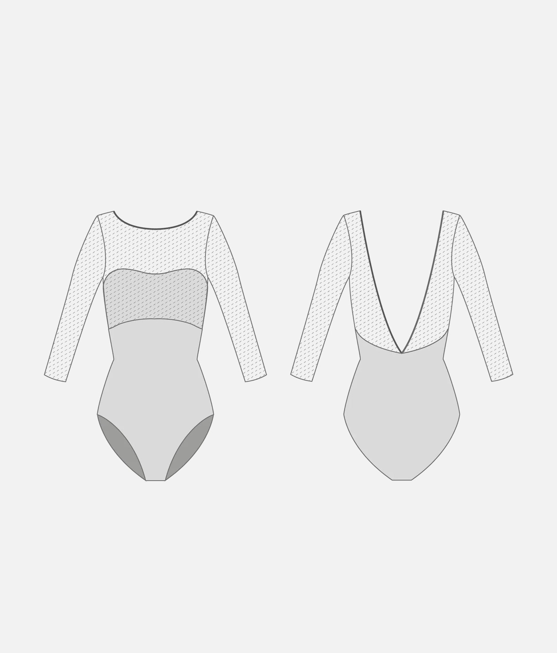 Elegant Long Sleeve Ballet Leotard, Icons Collection - DIANA DI Salvia