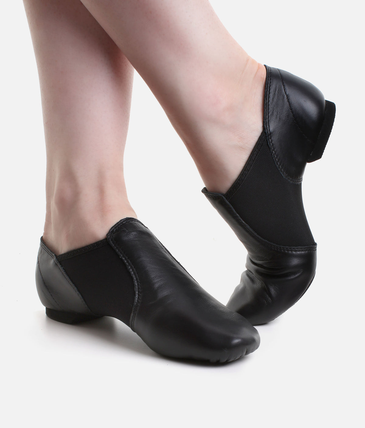 E-Series Adult Leather Slip-On Jazz Shoes, Split Sole Design - EJ2