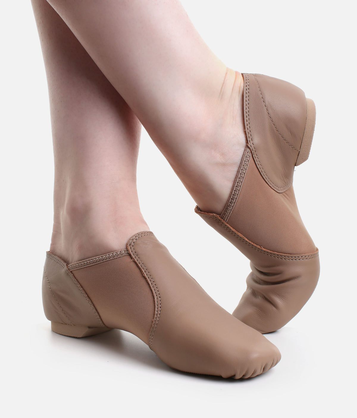 E-Series Adult Leather Slip-On Jazz Shoes, Split Sole Design - EJ2