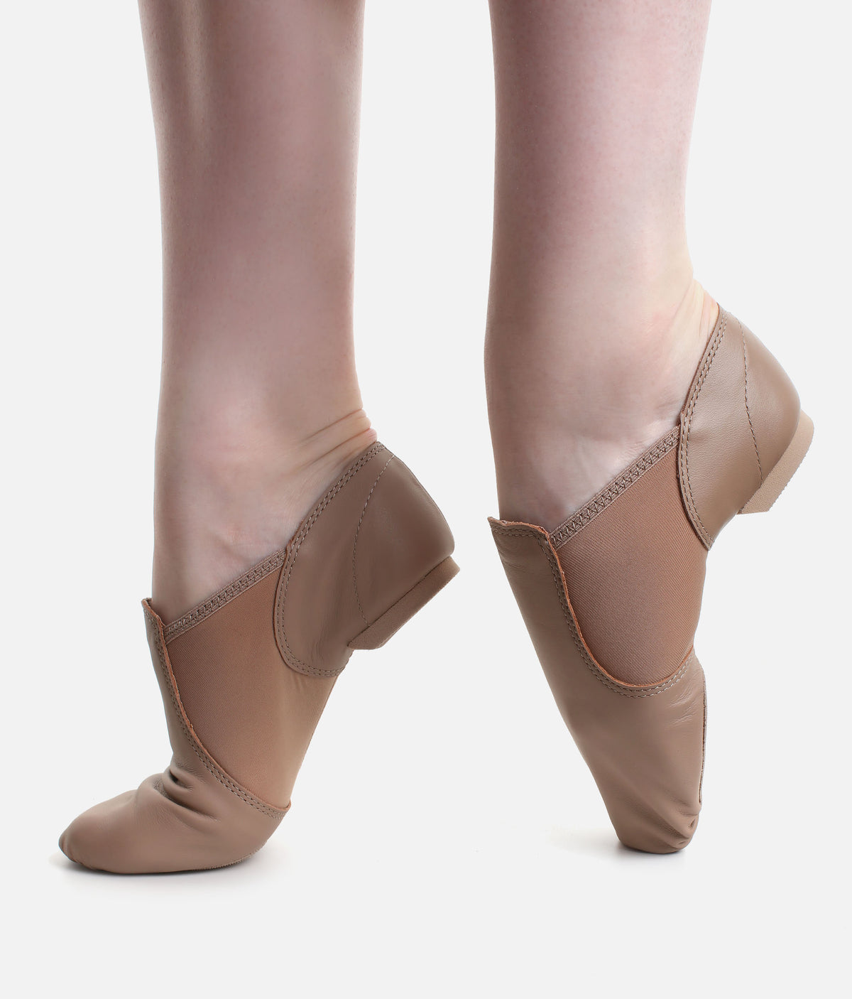 E-Series Adult Leather Slip-On Jazz Shoes, Split Sole Design - EJ2
