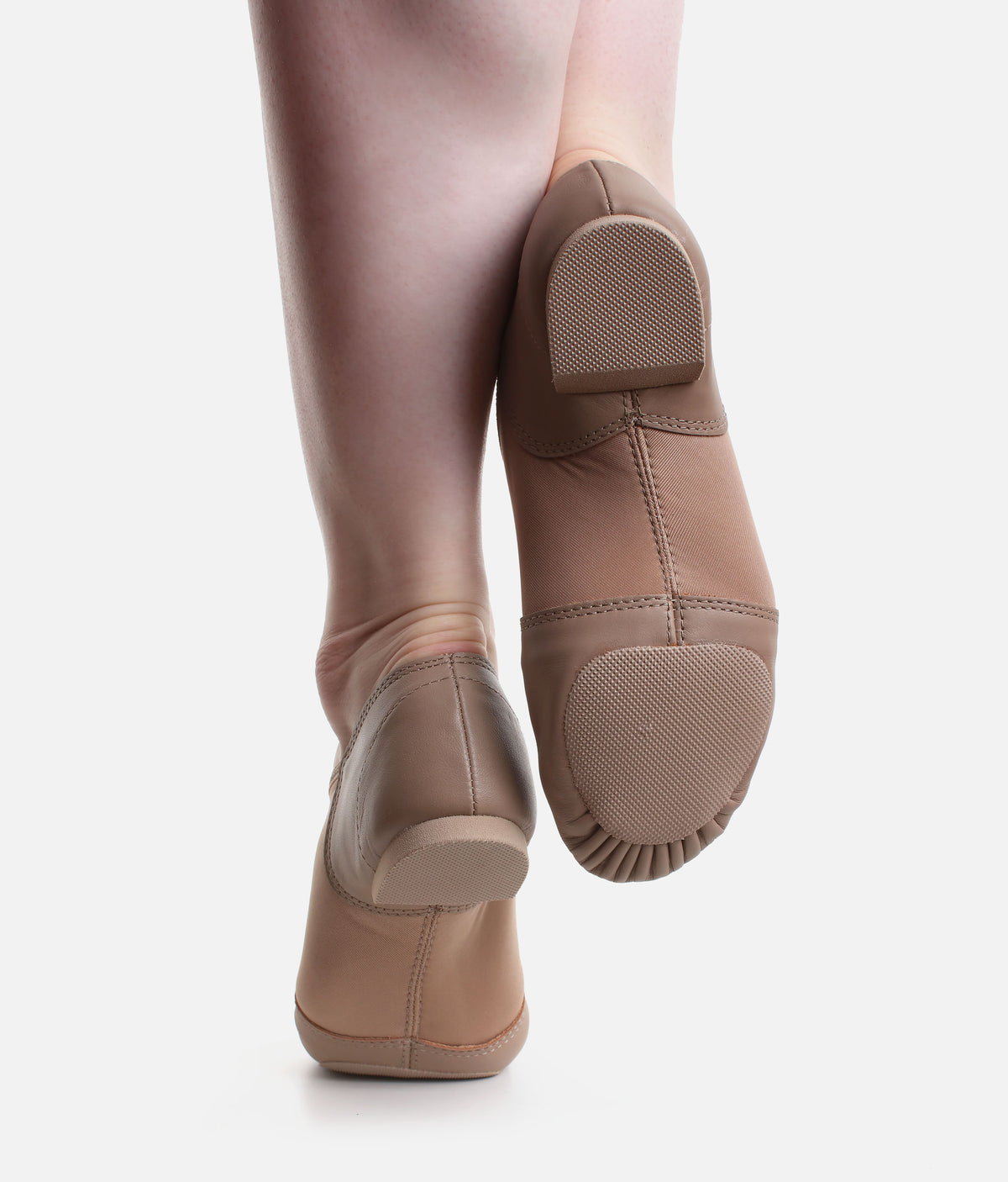 E-Series Adult Leather Slip-On Jazz Shoes, Split Sole Design - EJ2