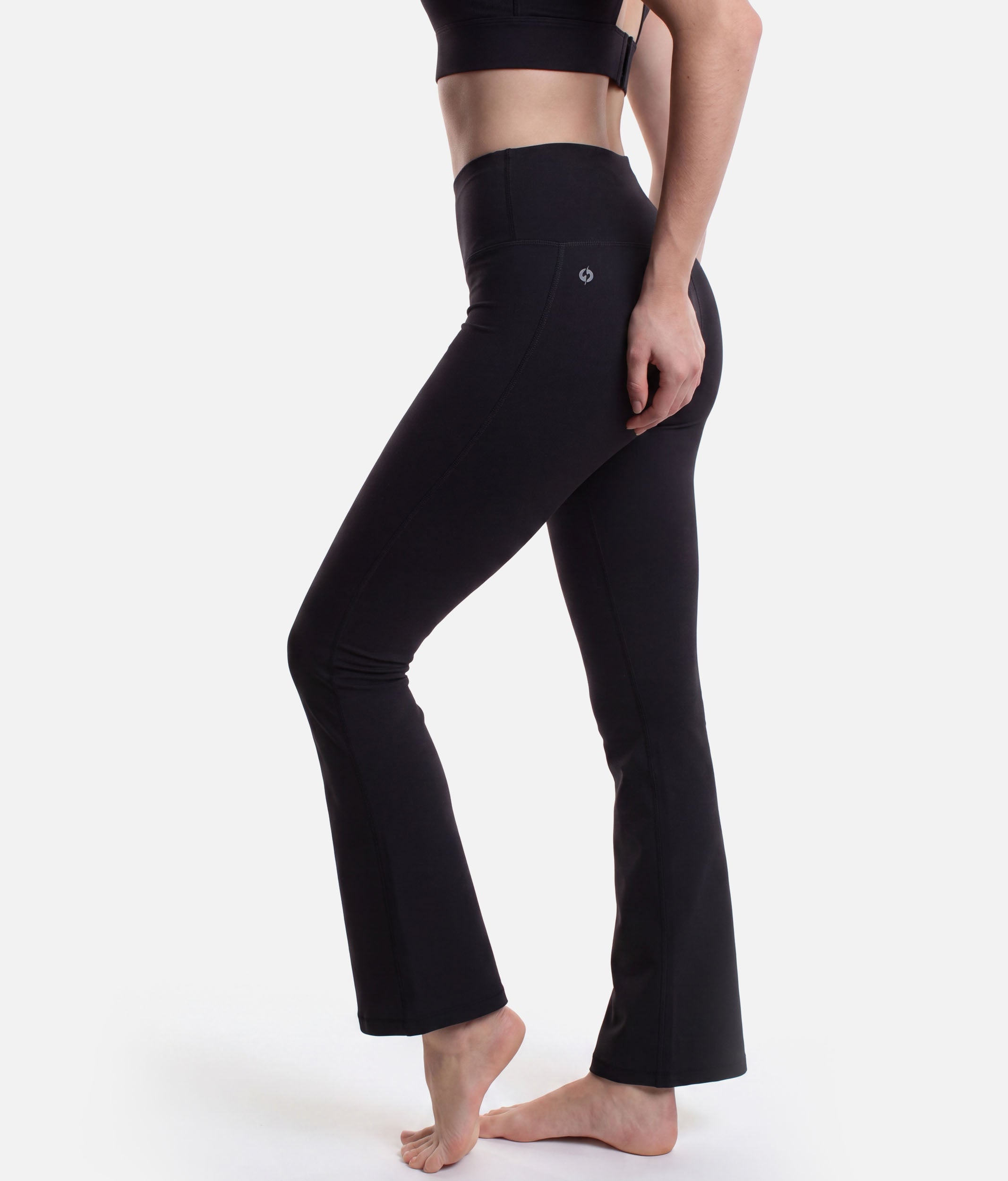 HOURGLASS FLARED LEGGINGS - Crisscross Curve-Enhancing Cut & Pockets