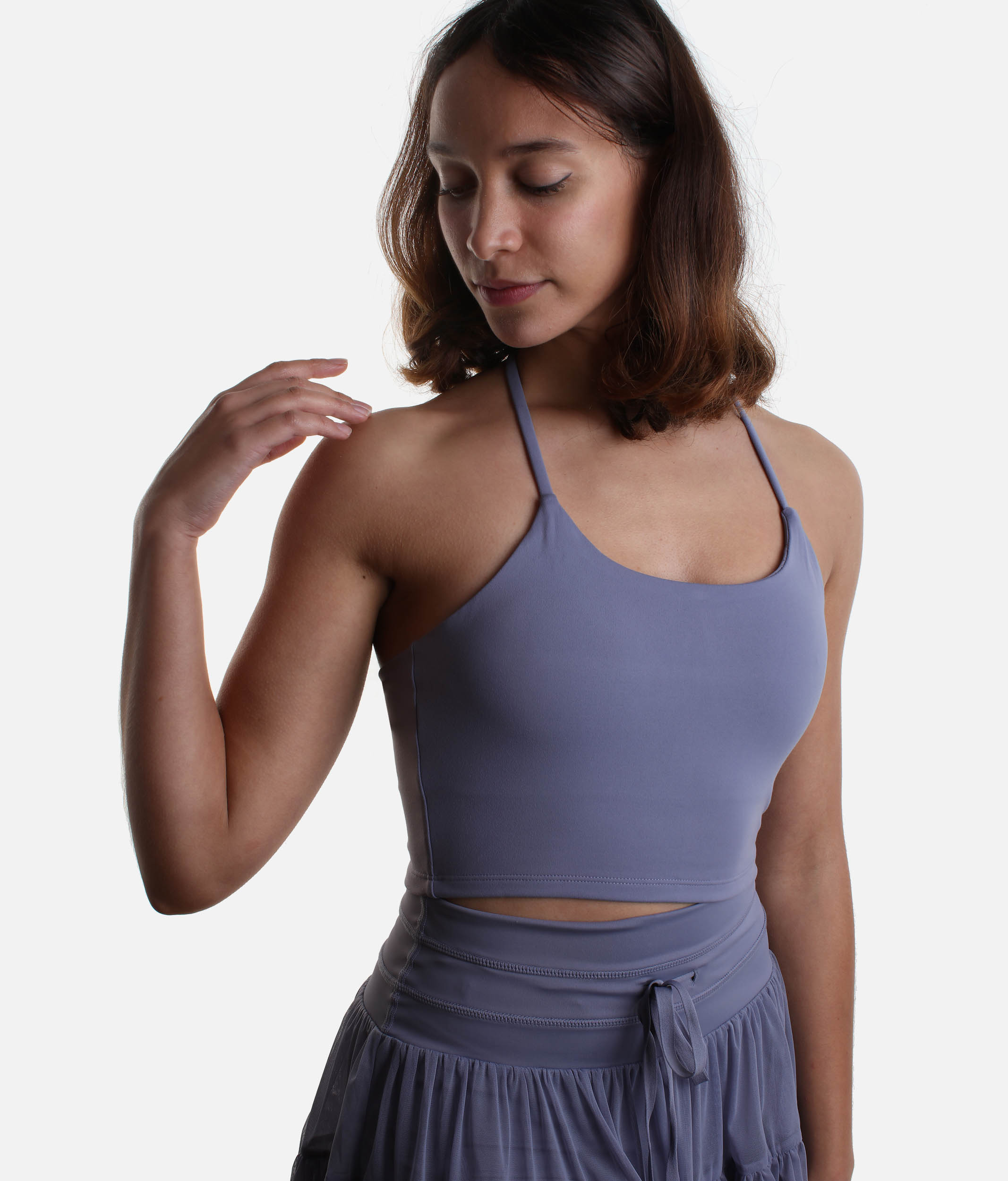 Mist Blue FLEXY Crop Top – Modern Design for Yoga & More