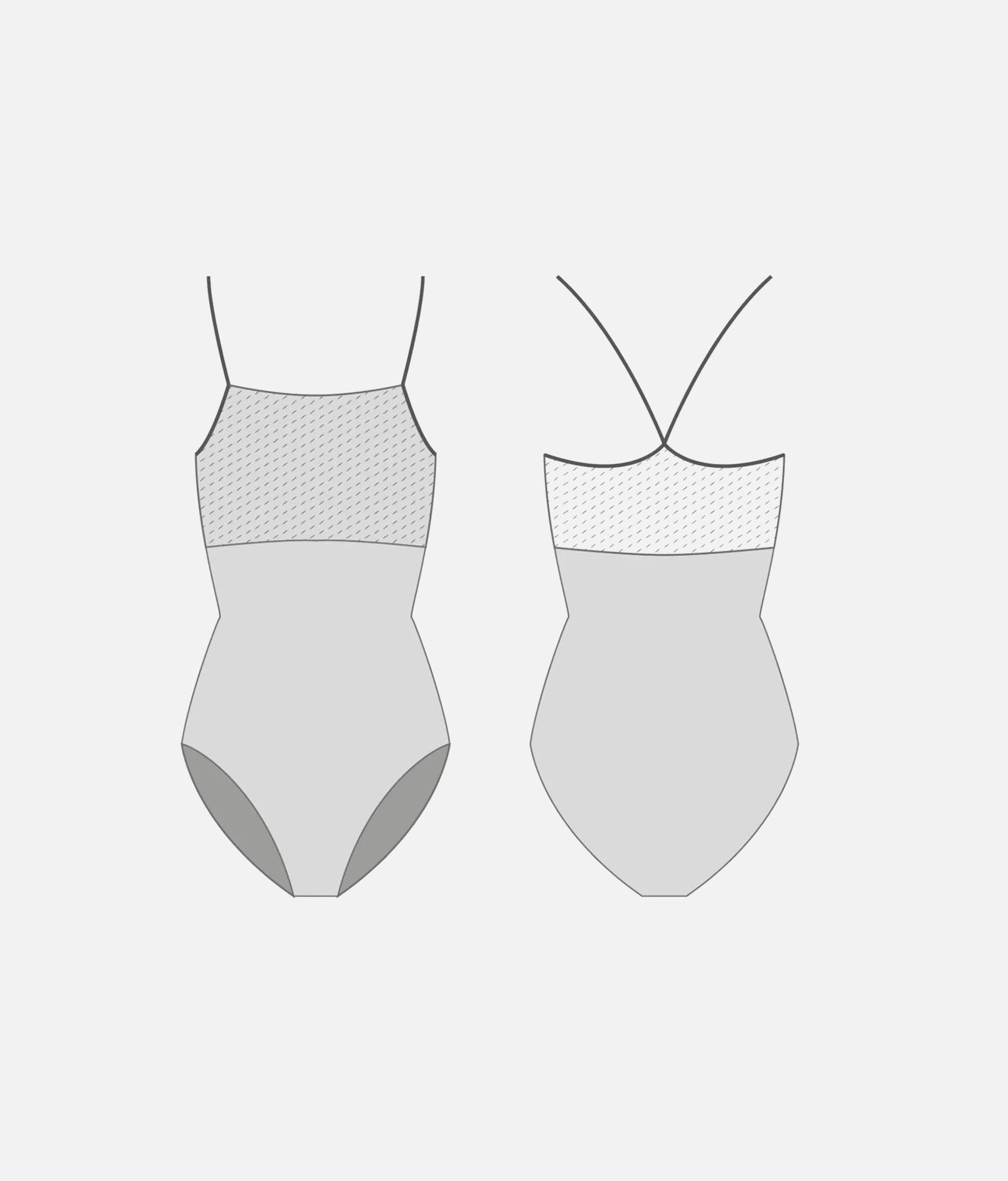 Camisole Ballet Leotard with Floral Lace, Icons Collection - GAIA DI Scotland