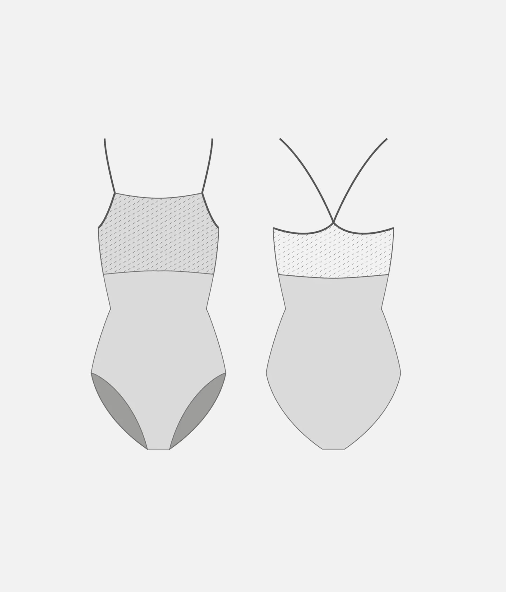Camisole Ballet Leotard with Floral Lace, Icons Collection - GAIA DI Scotland