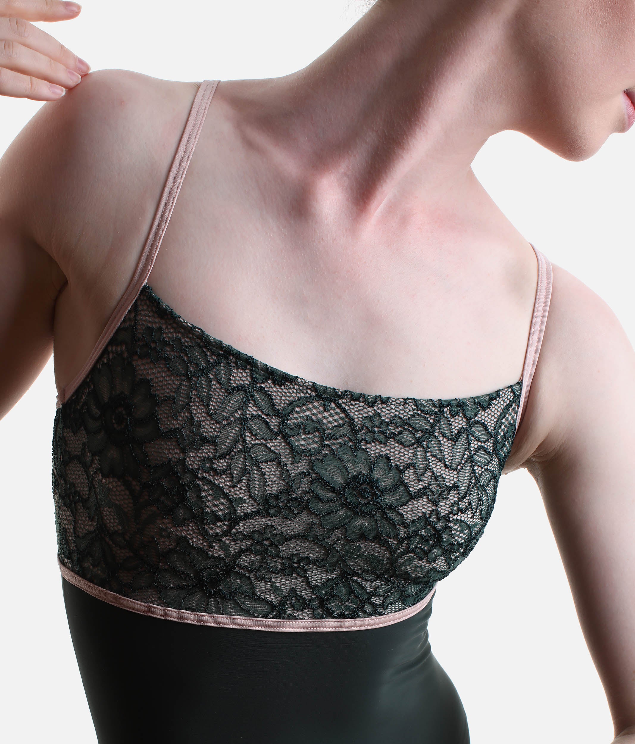 Camisole Ballet Leotard with Floral Lace, Icons Collection - GAIA DI Scotland