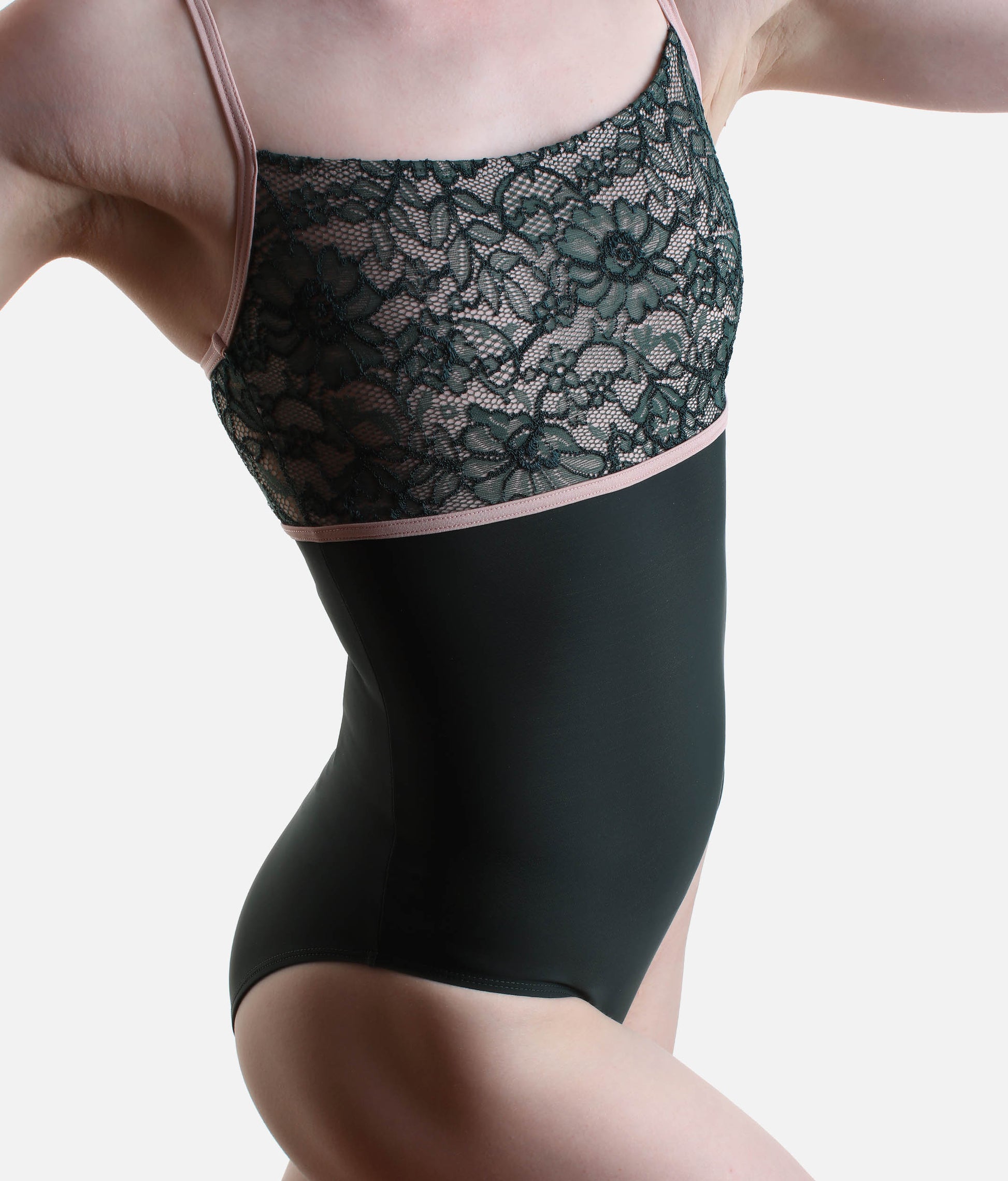 Camisole Ballet Leotard with Floral Lace, Icons Collection - GAIA DI Scotland