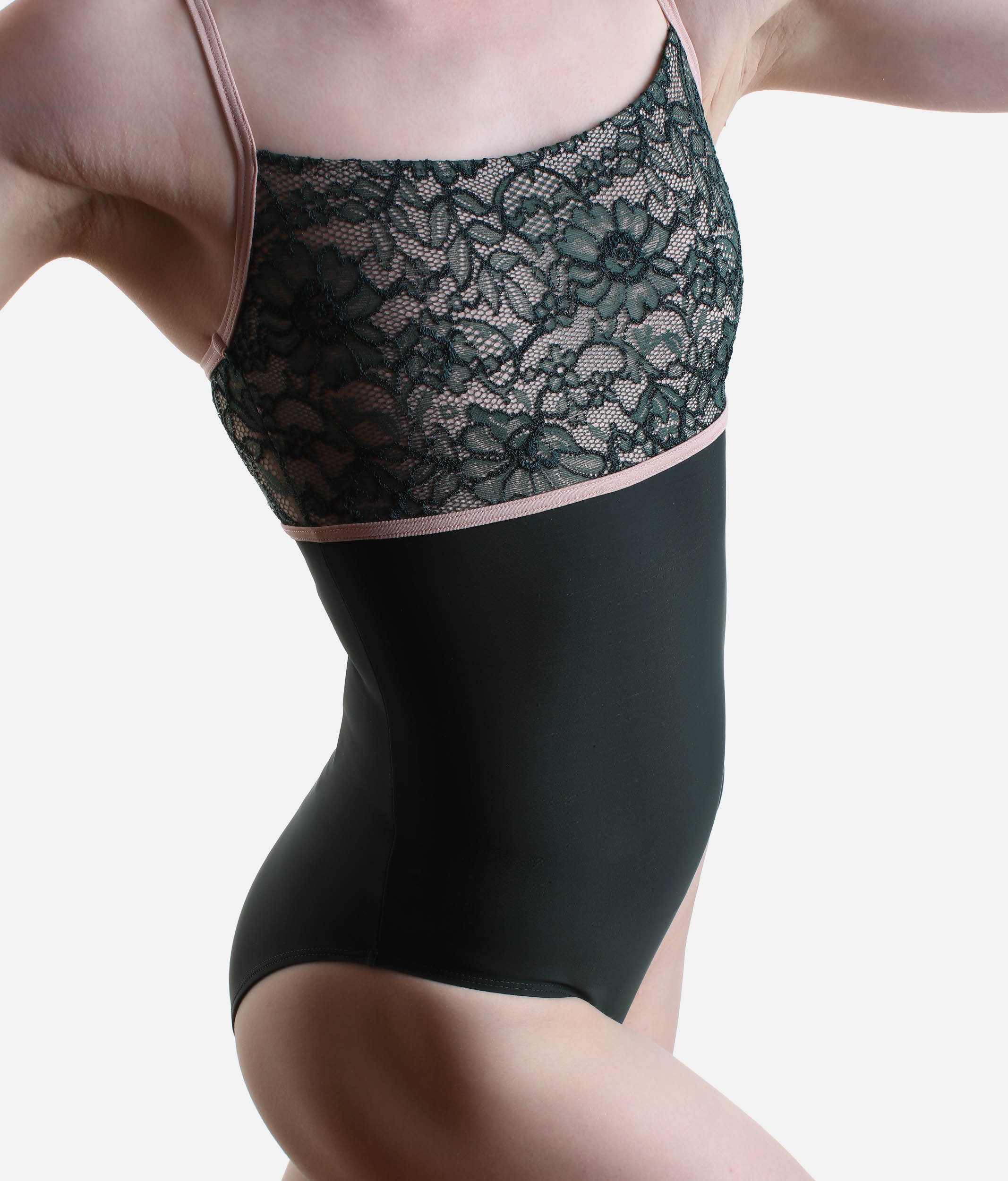 Camisole Ballet Leotard with Floral Lace, Icons Collection - GAIA DI Scotland