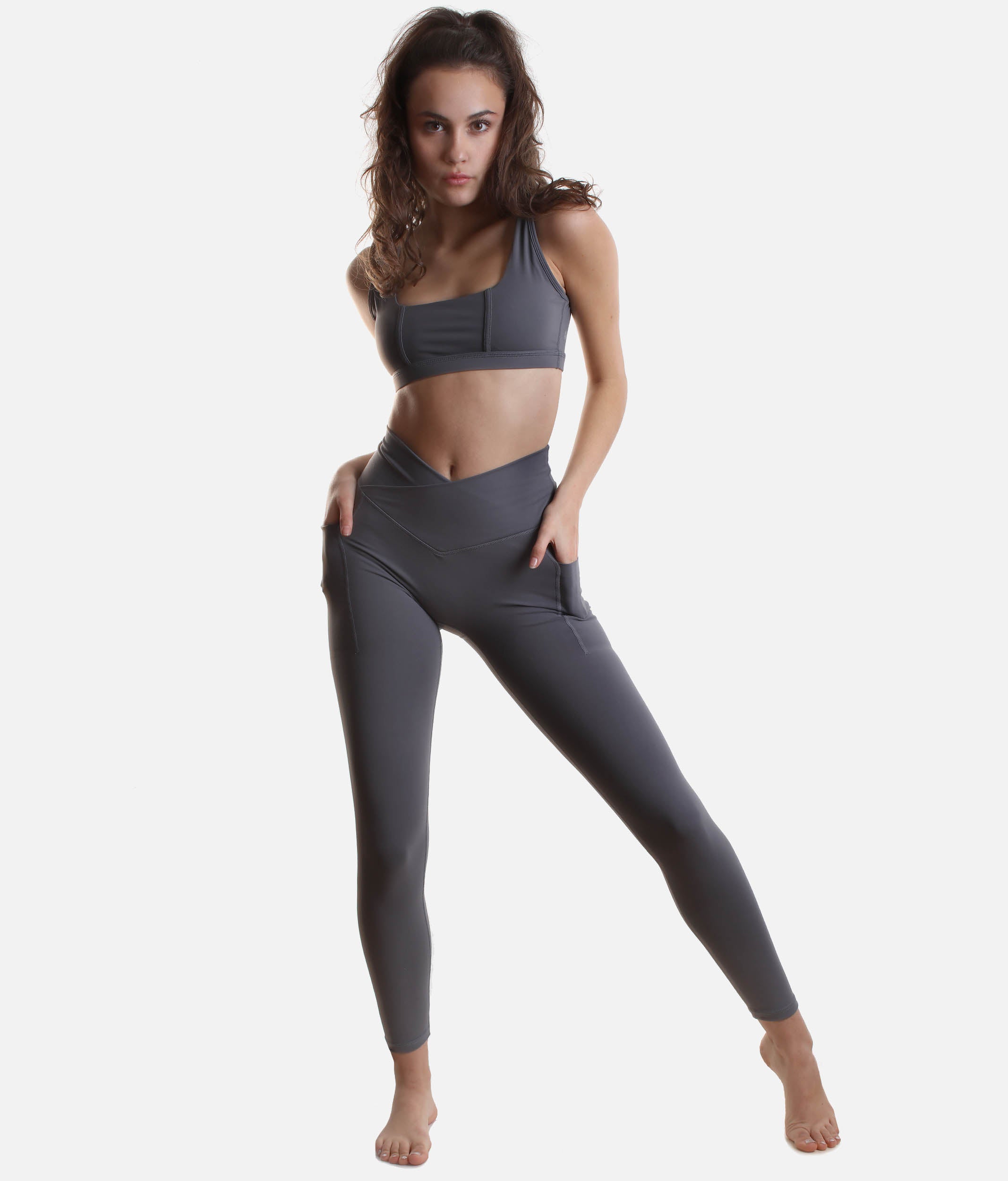 Hourglass Fit Leggings in Slate - High-Waisted, Full-Length, Squat-Proof