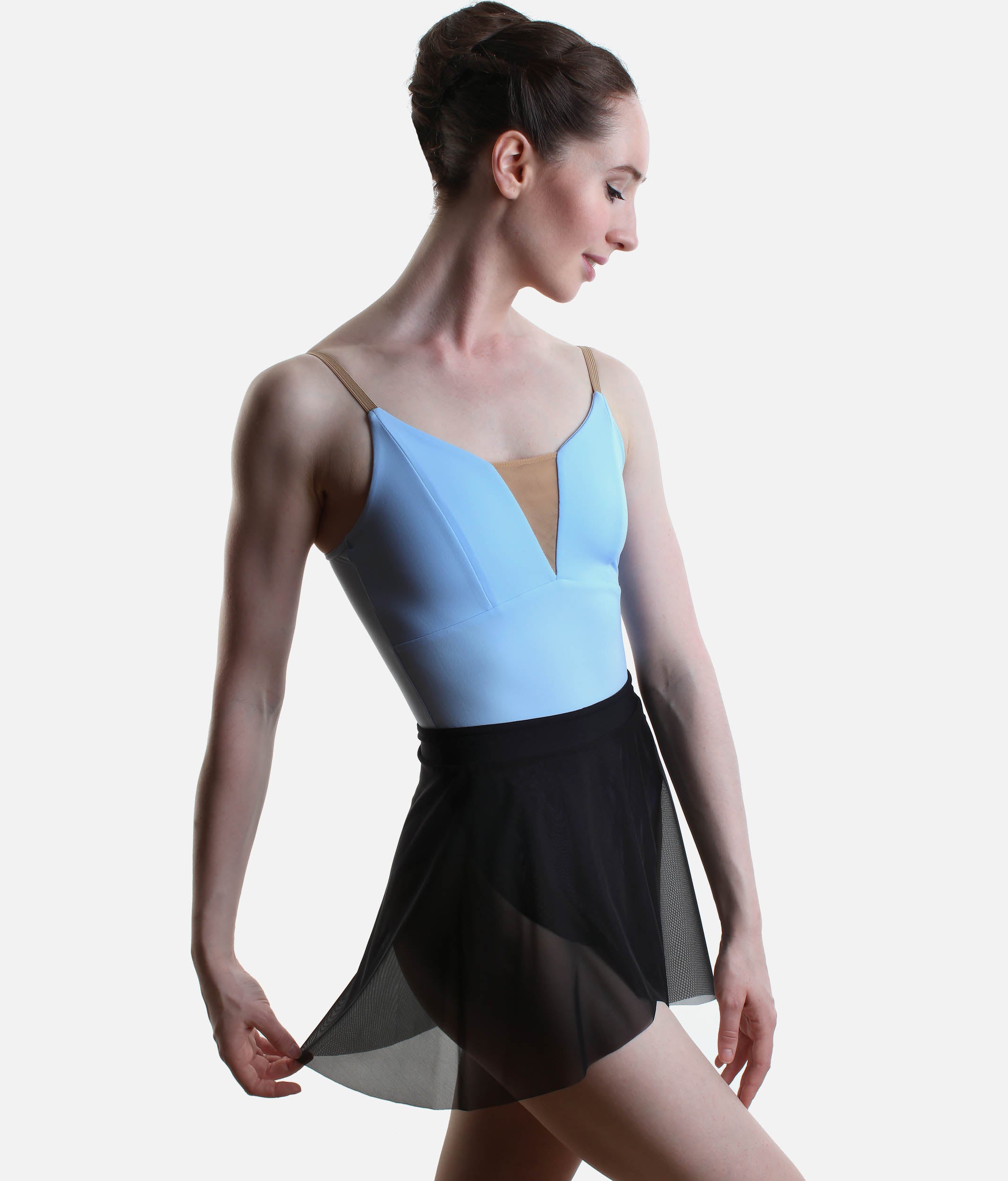 Elegant Pull-On Dance Skirt, Mock Wrap with Soft Waistband - CELINE