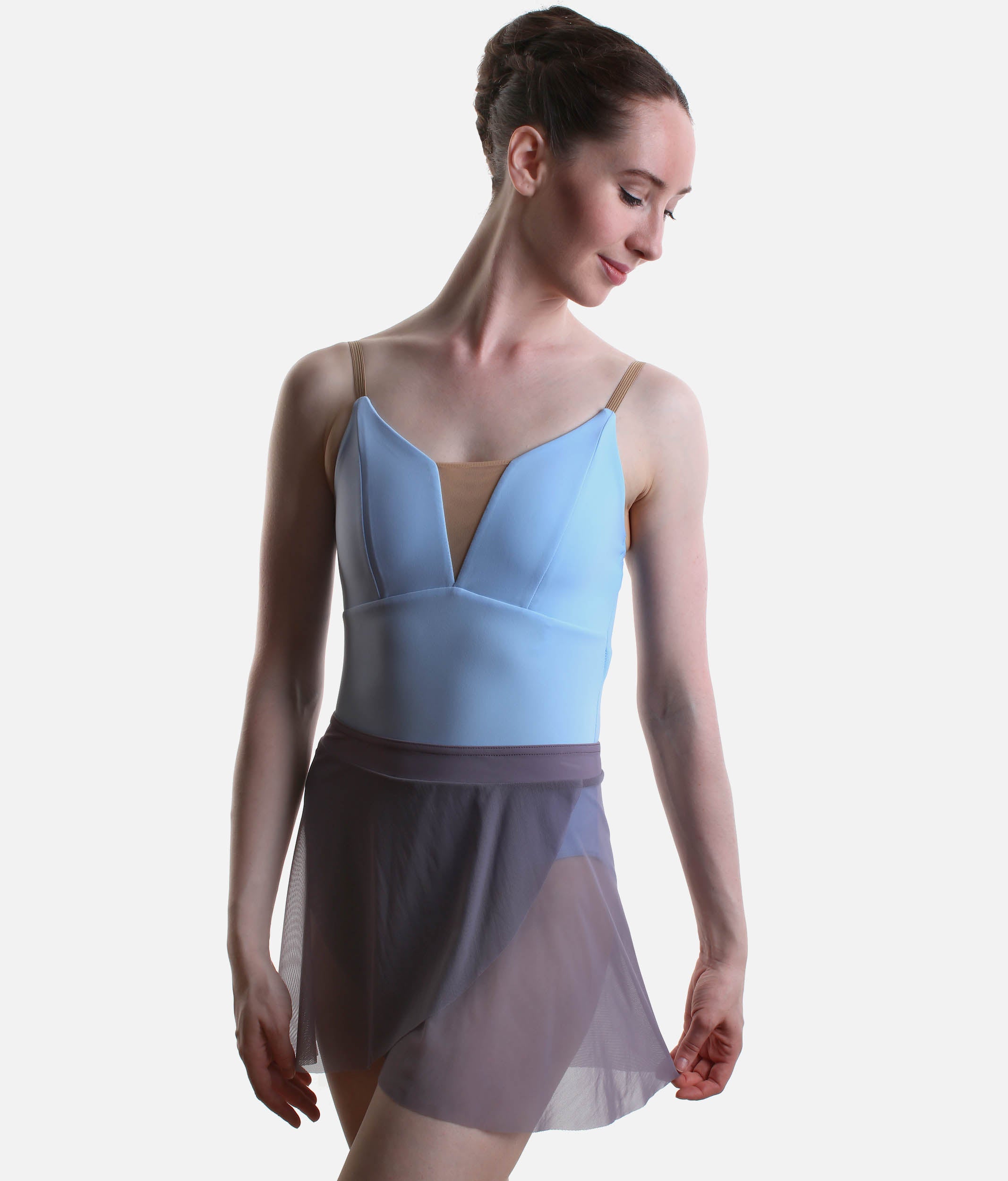 Elegant Pull-On Dance Skirt, Mock Wrap with Soft Waistband - CELINE